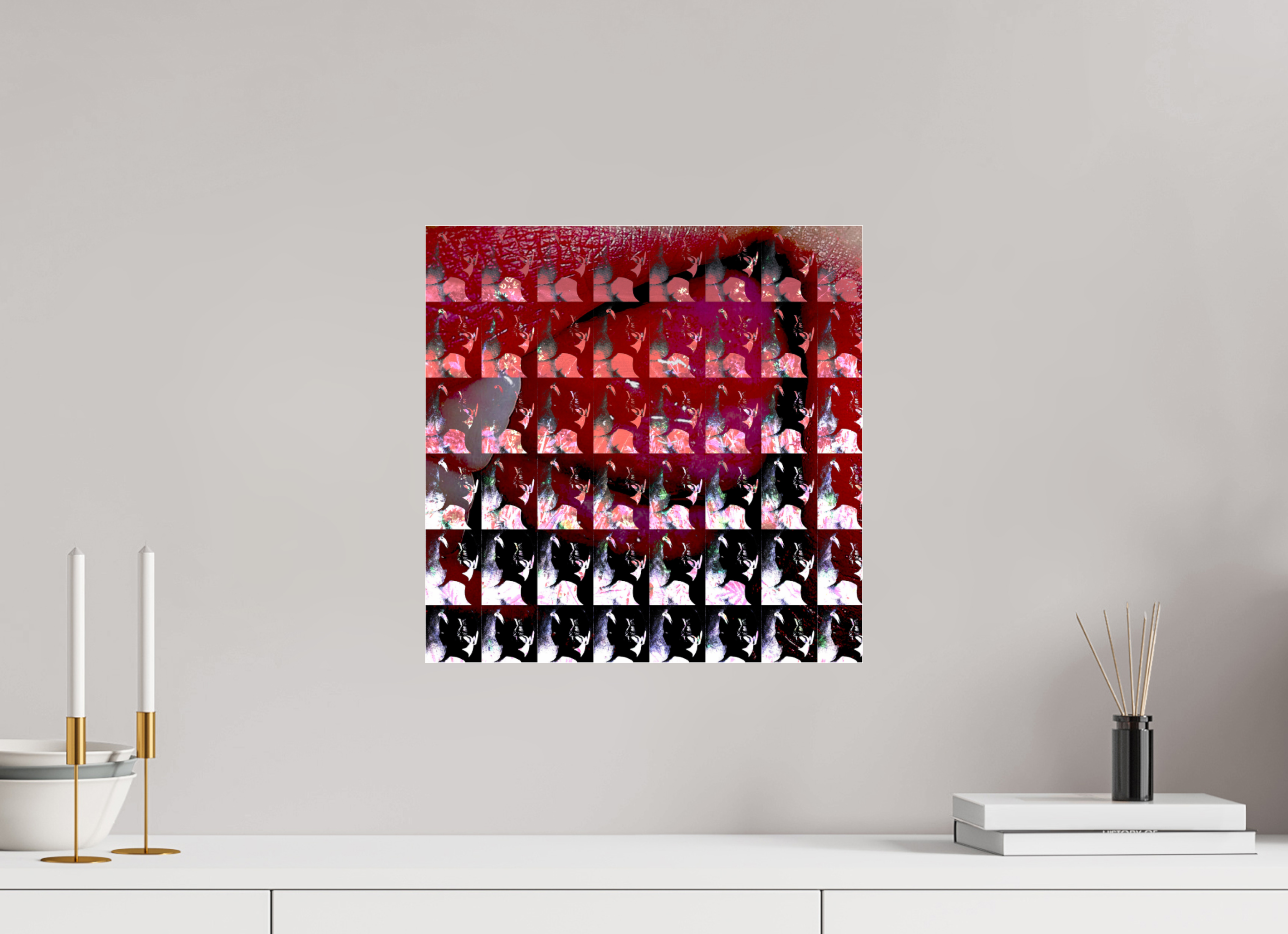 15 x 15″, Photo Print Under Acrylic Glass Lip Service