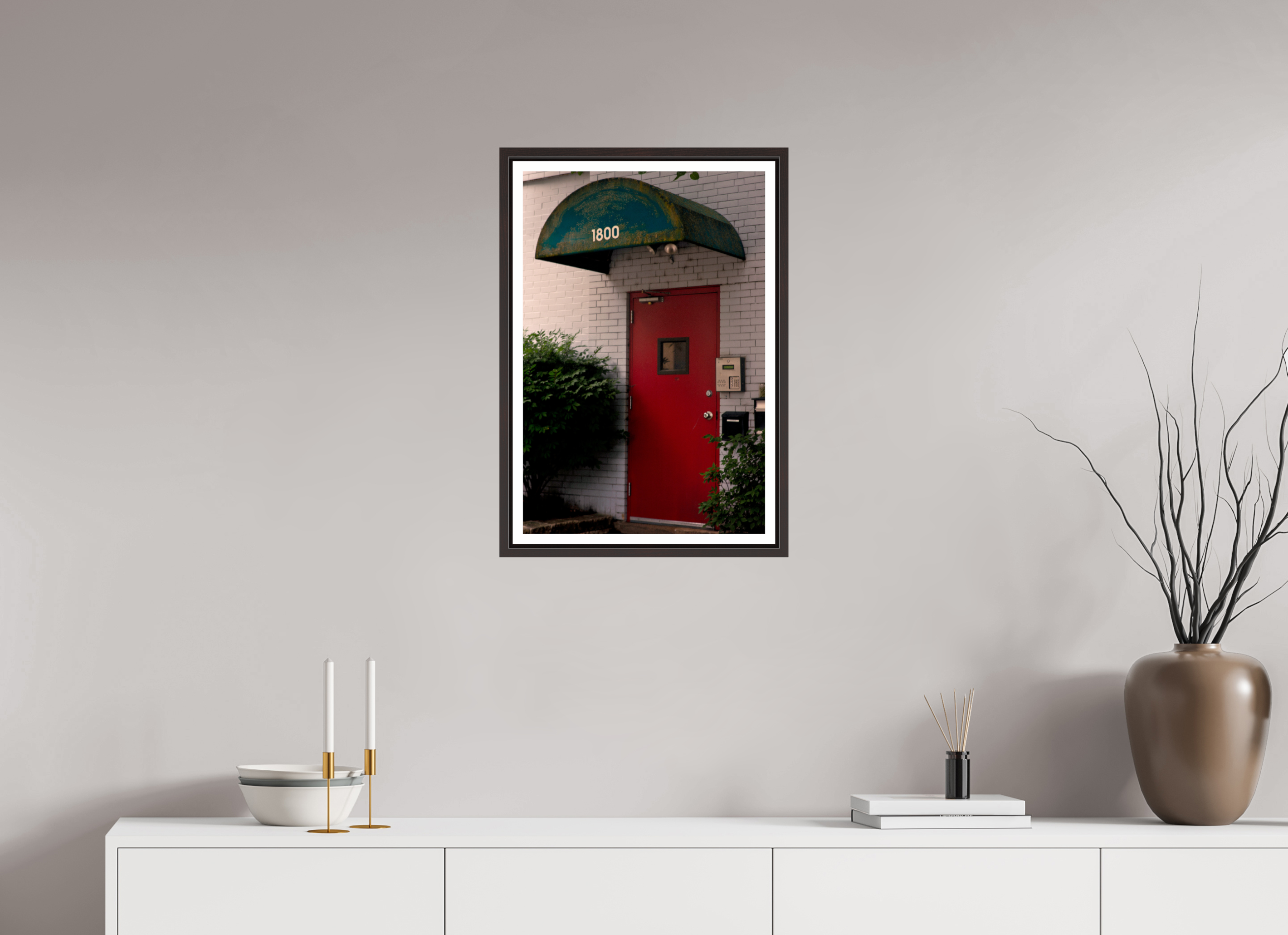 16 x 24″, Floater Frame (Alder Brown) 1800 W Berenice