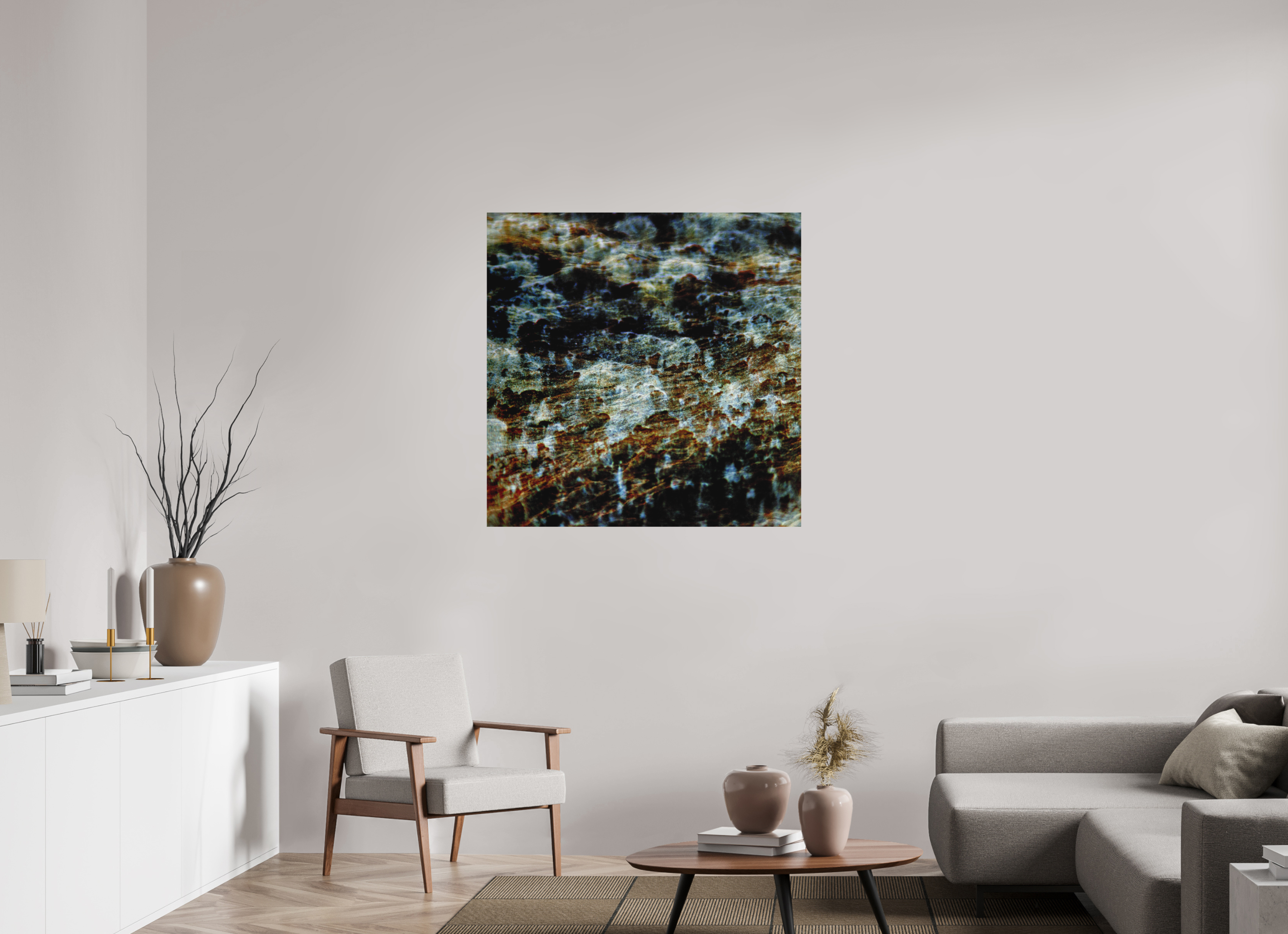 40 x 40″, Aluminum Dibond Digital Snow