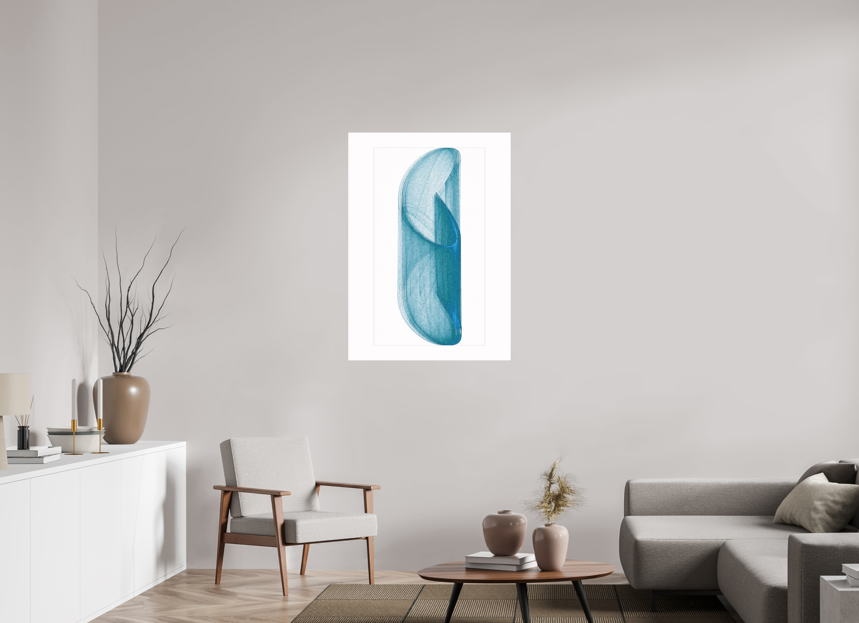 31 x 43.4″, Photo Print Under Acrylic Glass Brutal Blue