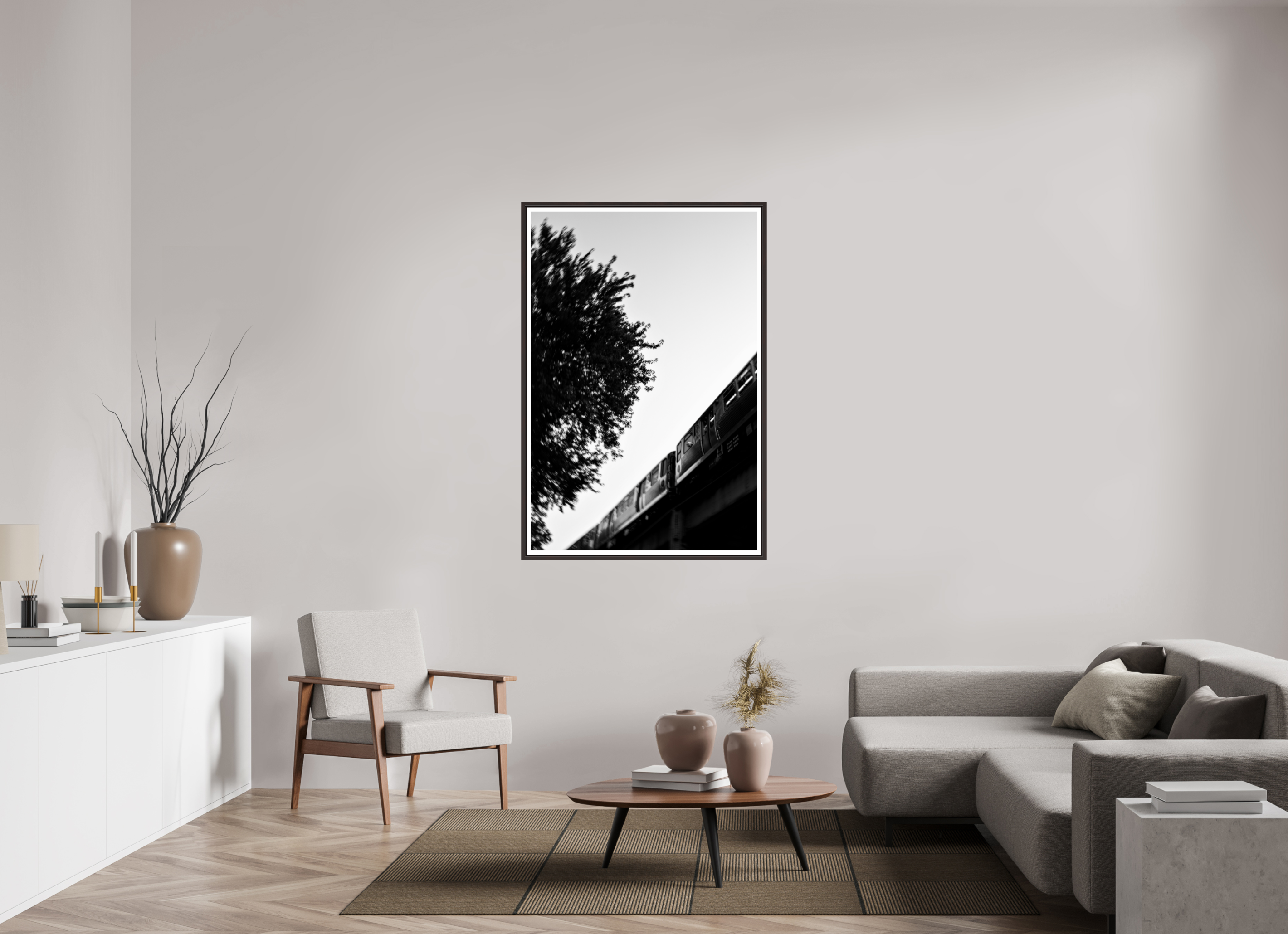 36 x 54″, Floater Frame (Alder Brown) Transit