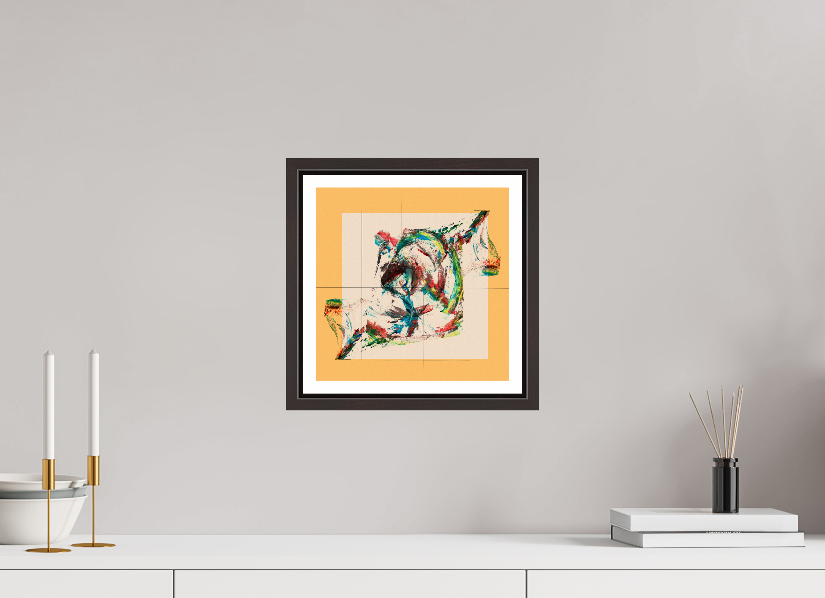 10 x 10″, Floater Frame (Alder Brown) Roses