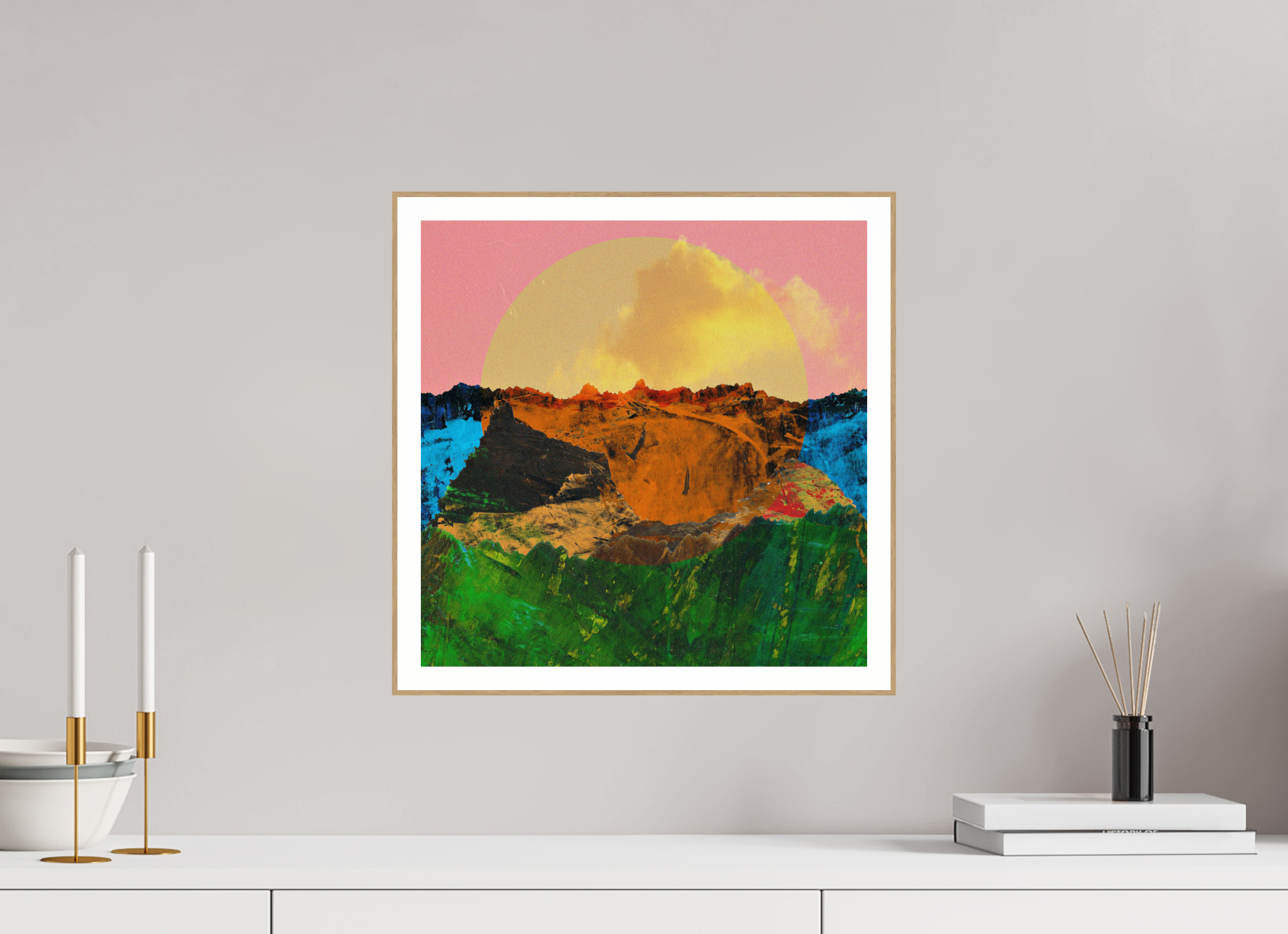 15 x 15″, Solid Wood ArtBox (Oak) Canyons
