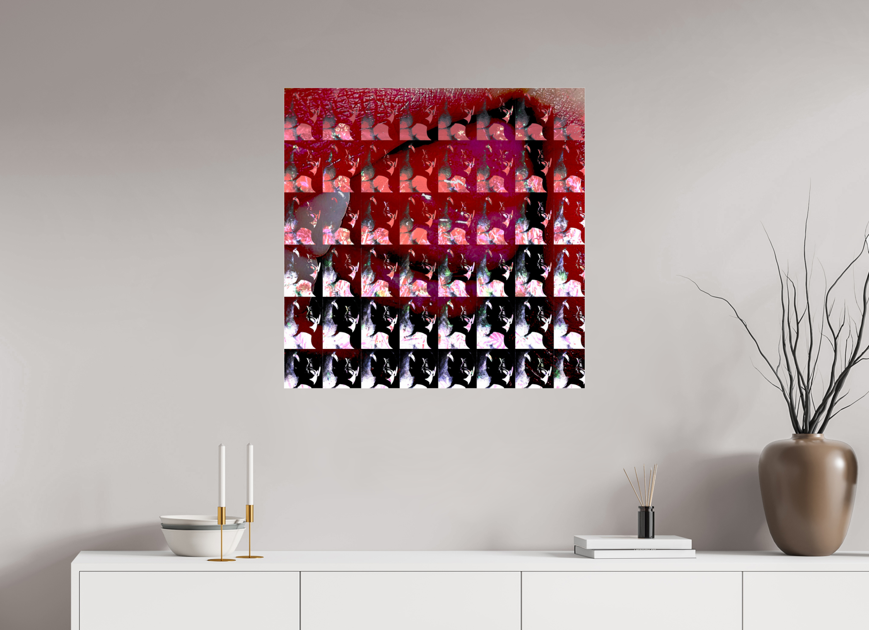 30 x 30″, Photo Print Under Acrylic Glass Lip Service