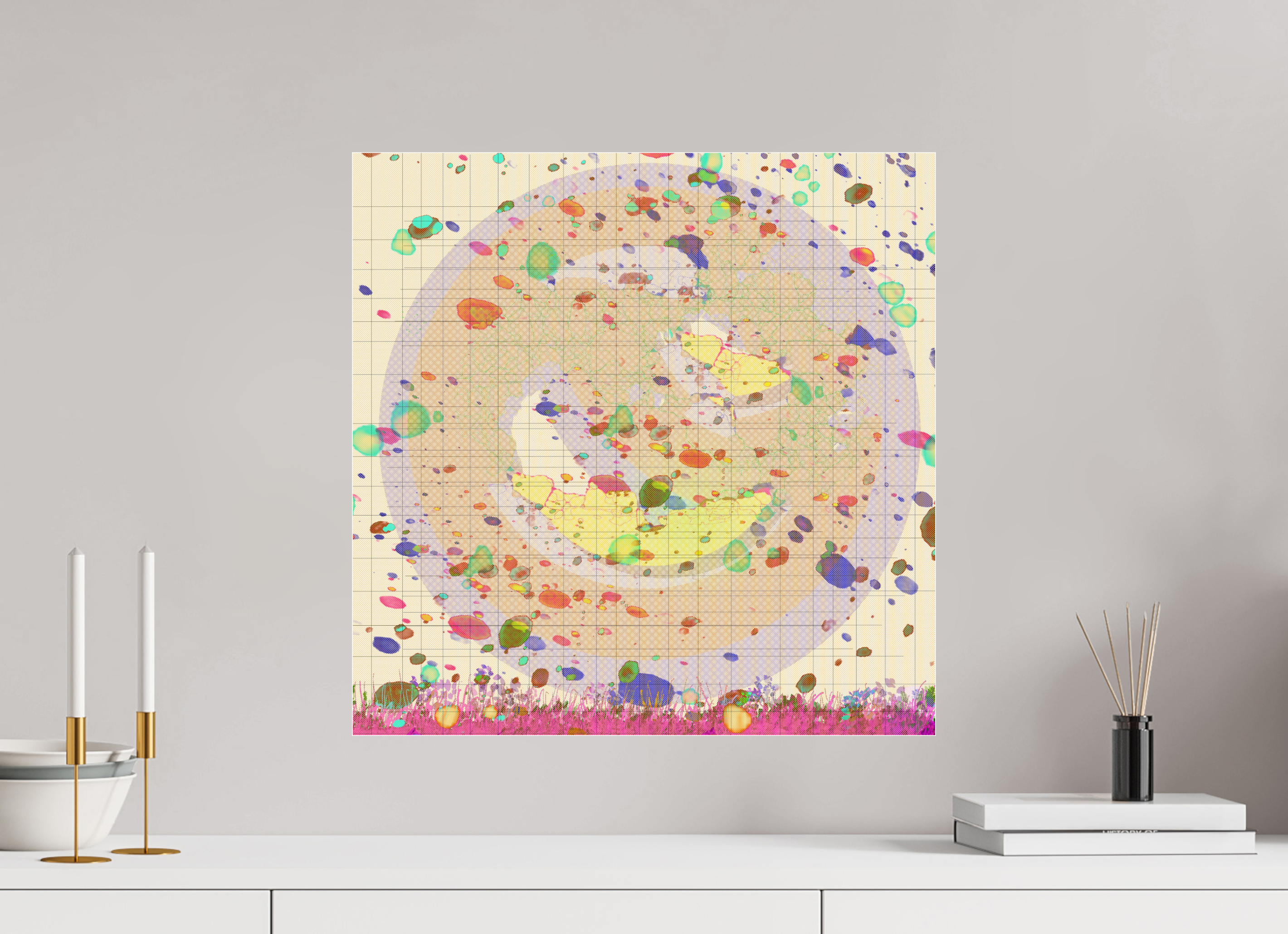 20 x 20″, Photo Print Under Acrylic Glass Grids