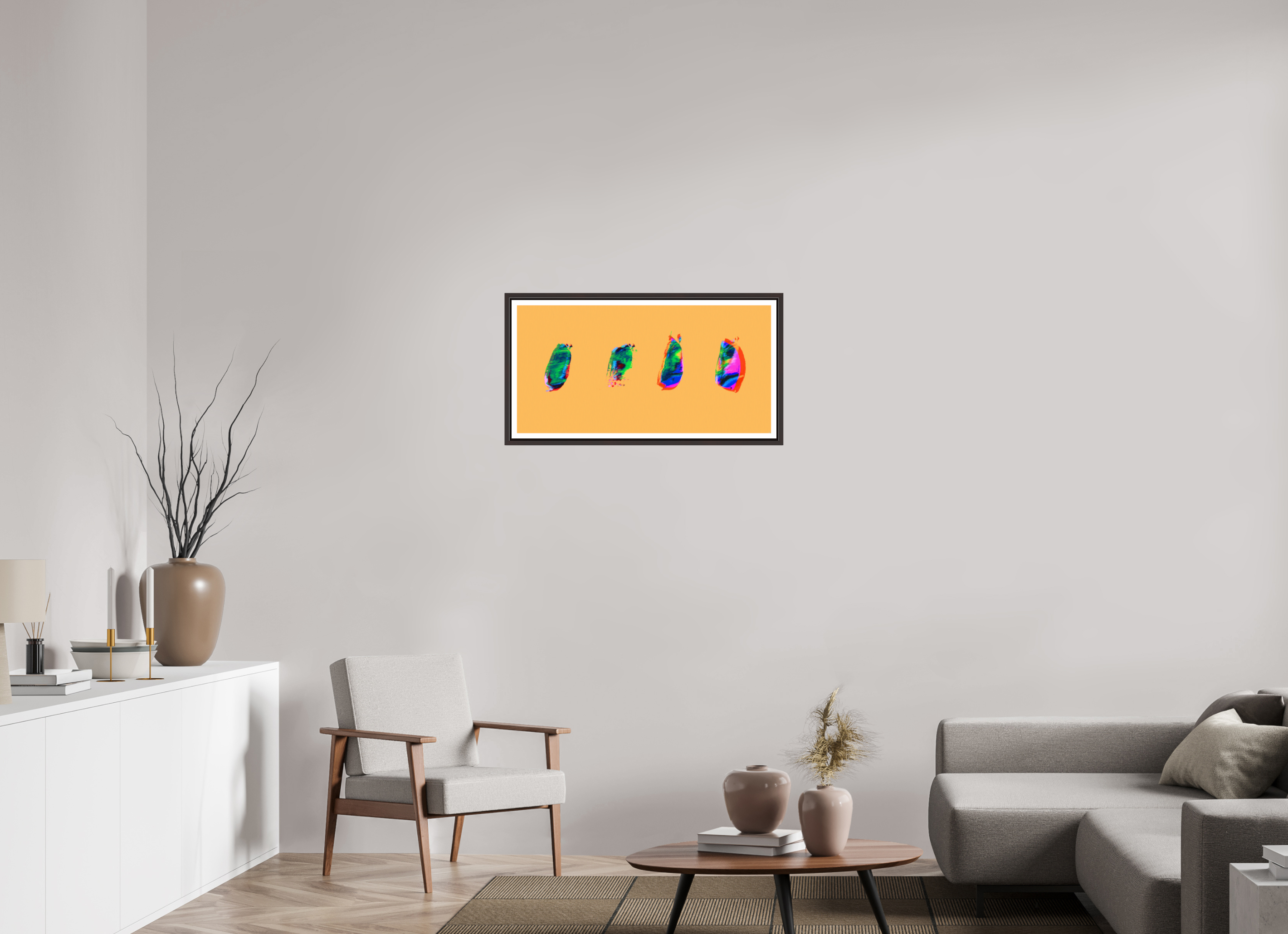 32 x 16″, Floater Frame (Alder Brown) Motion