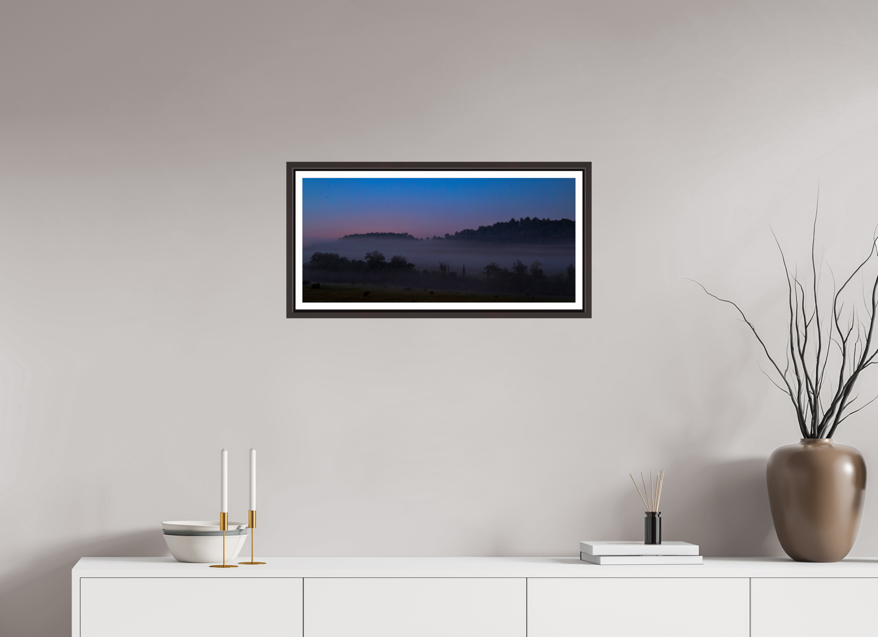 26.6 x 12″, Floater Frame (Alder Brown) Somewhere In Ohio