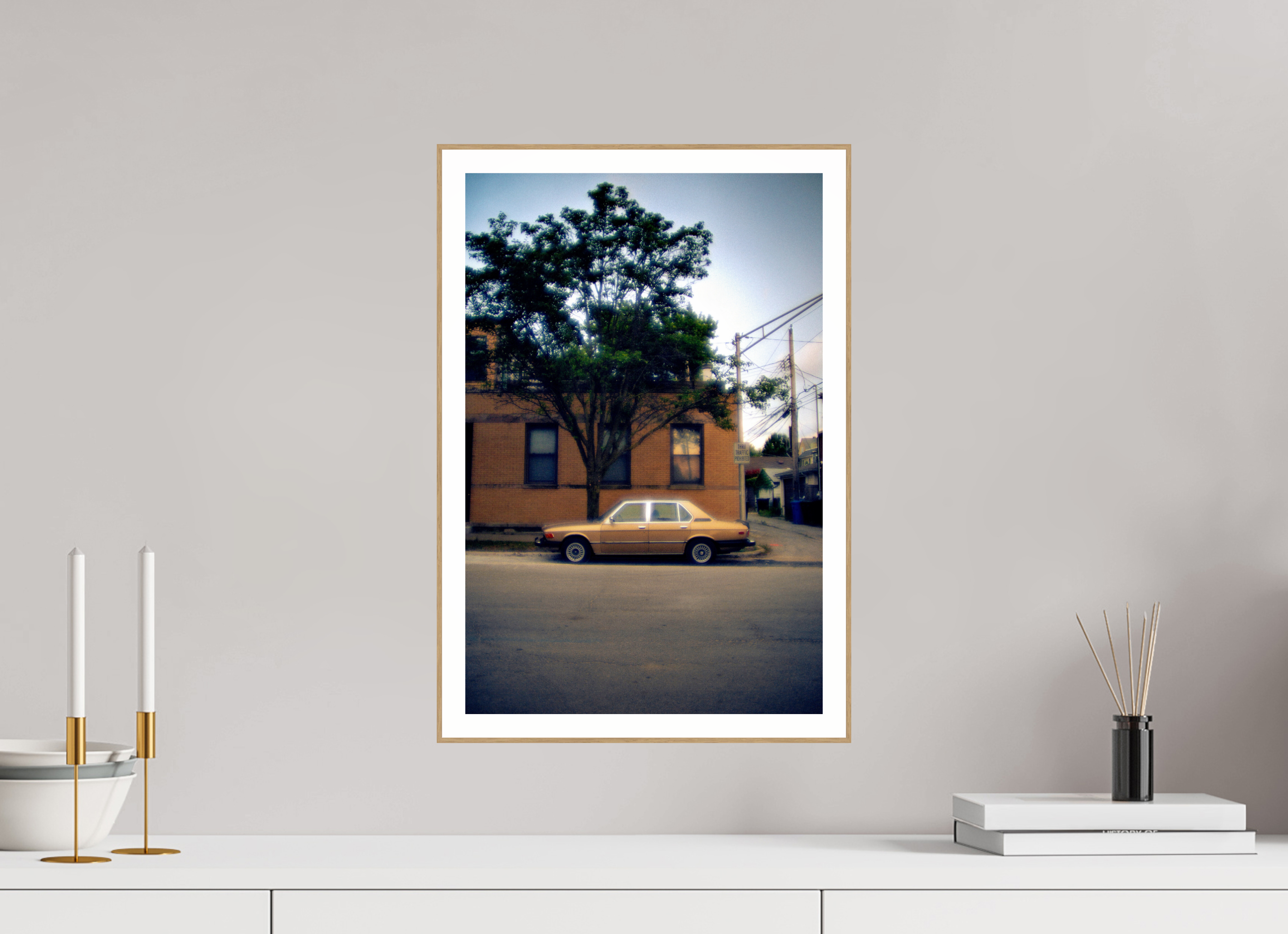 12 x 18.2″, Solid Wood ArtBox (Oak) Gold Car