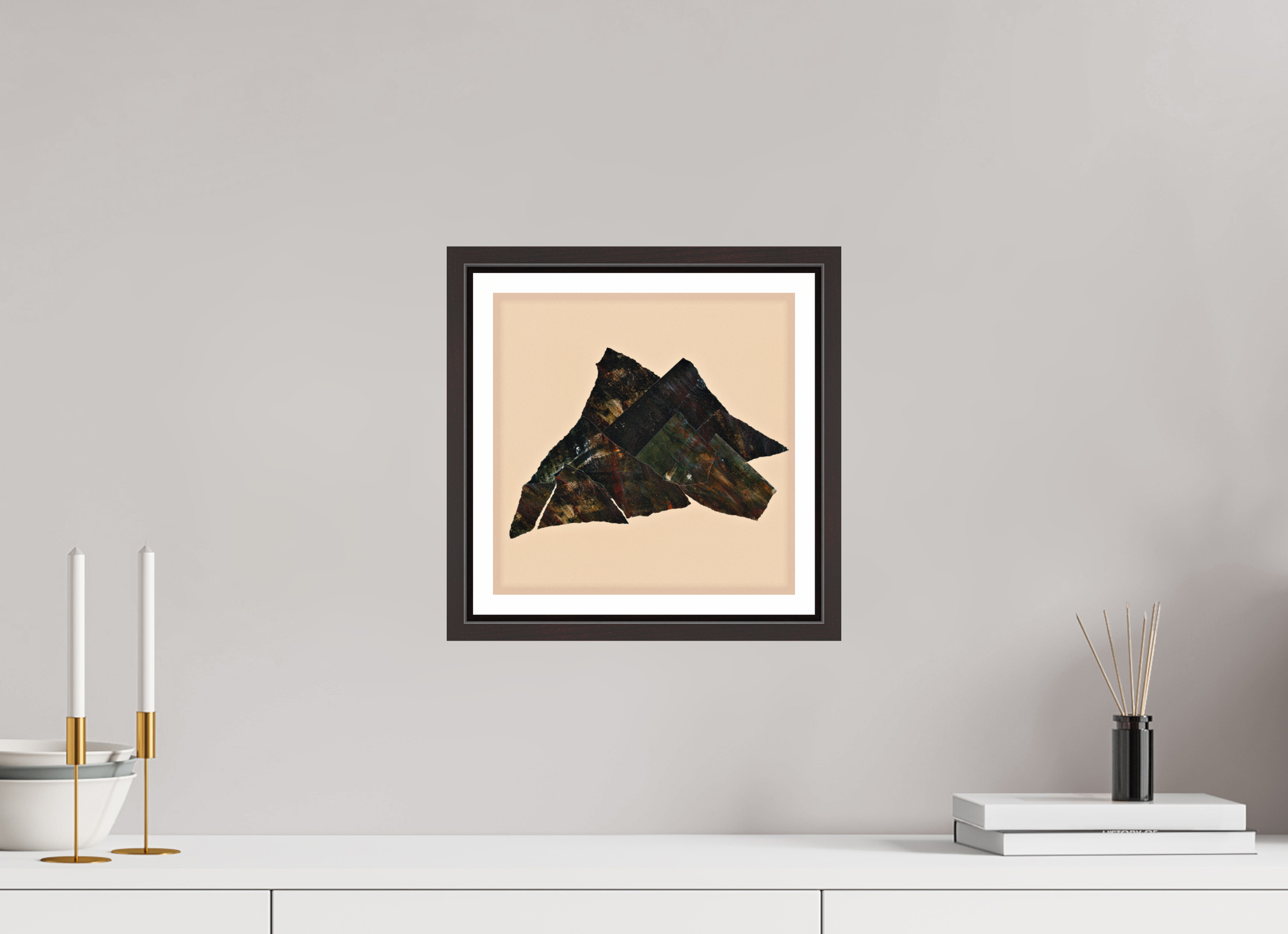 10 x 10″, Floater Frame (Alder Brown) Mountain