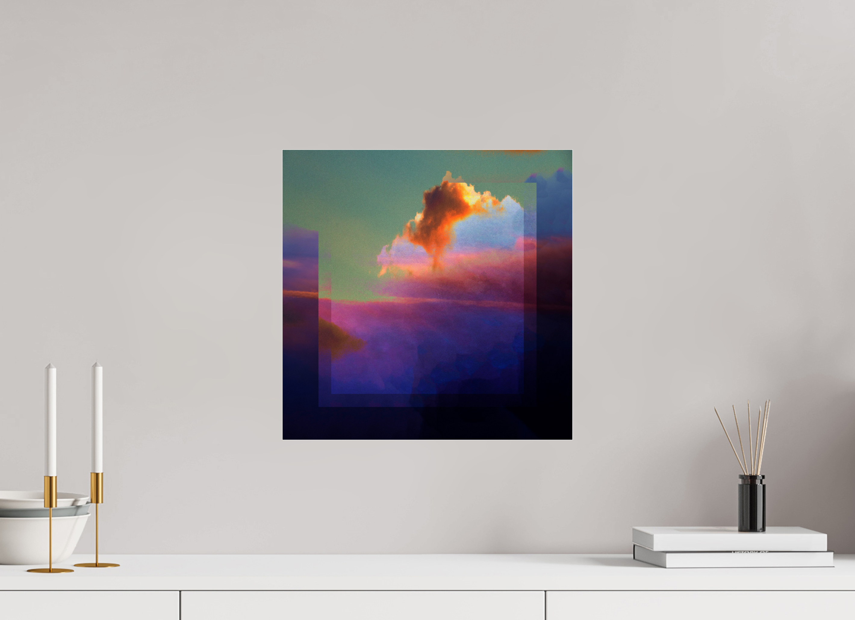 15 x 15″, Photo Print Under Acrylic Glass Lofi Clouds