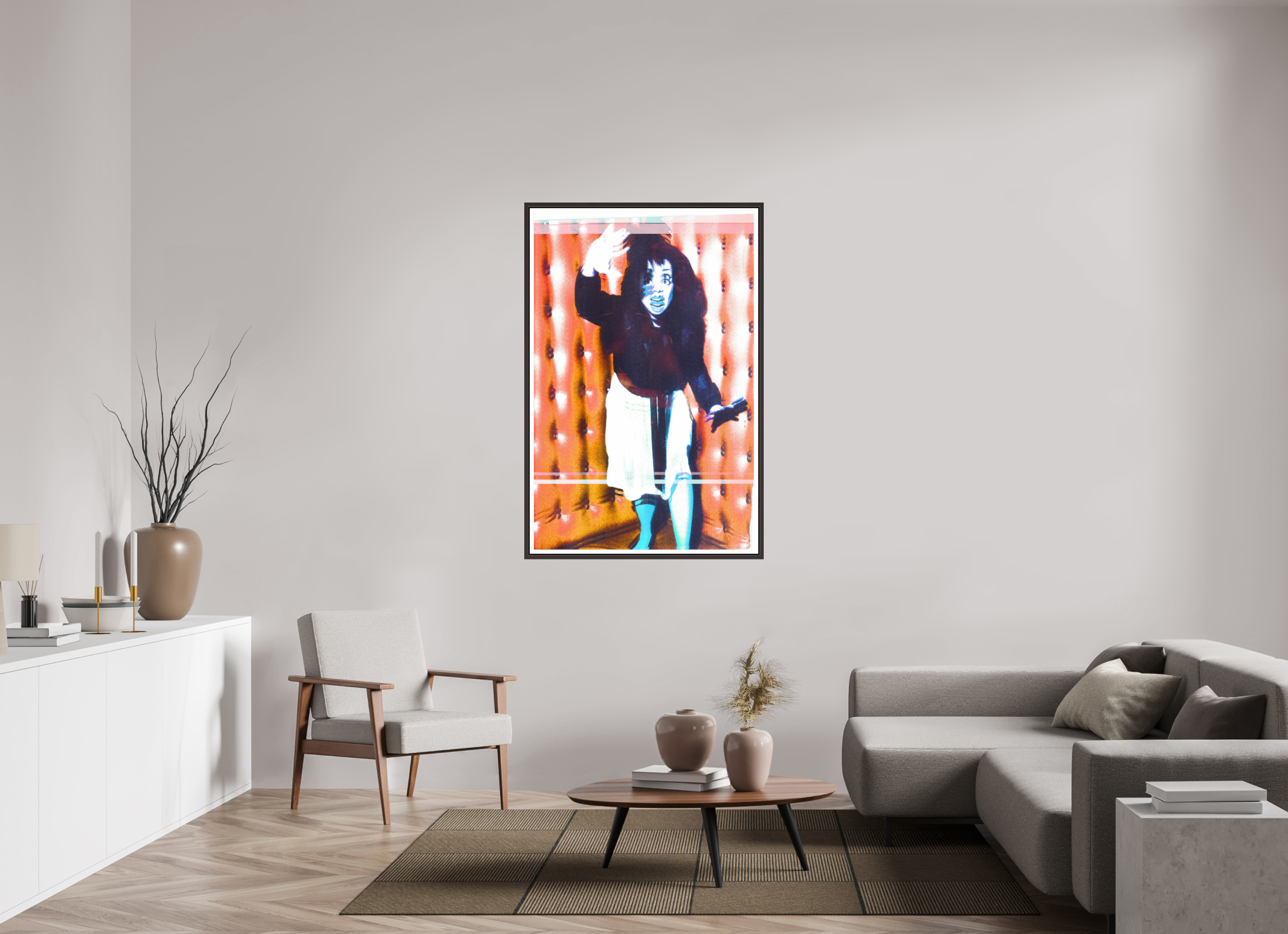 35 x 53.8″, Floater Frame (Alder Brown) Chorophobia