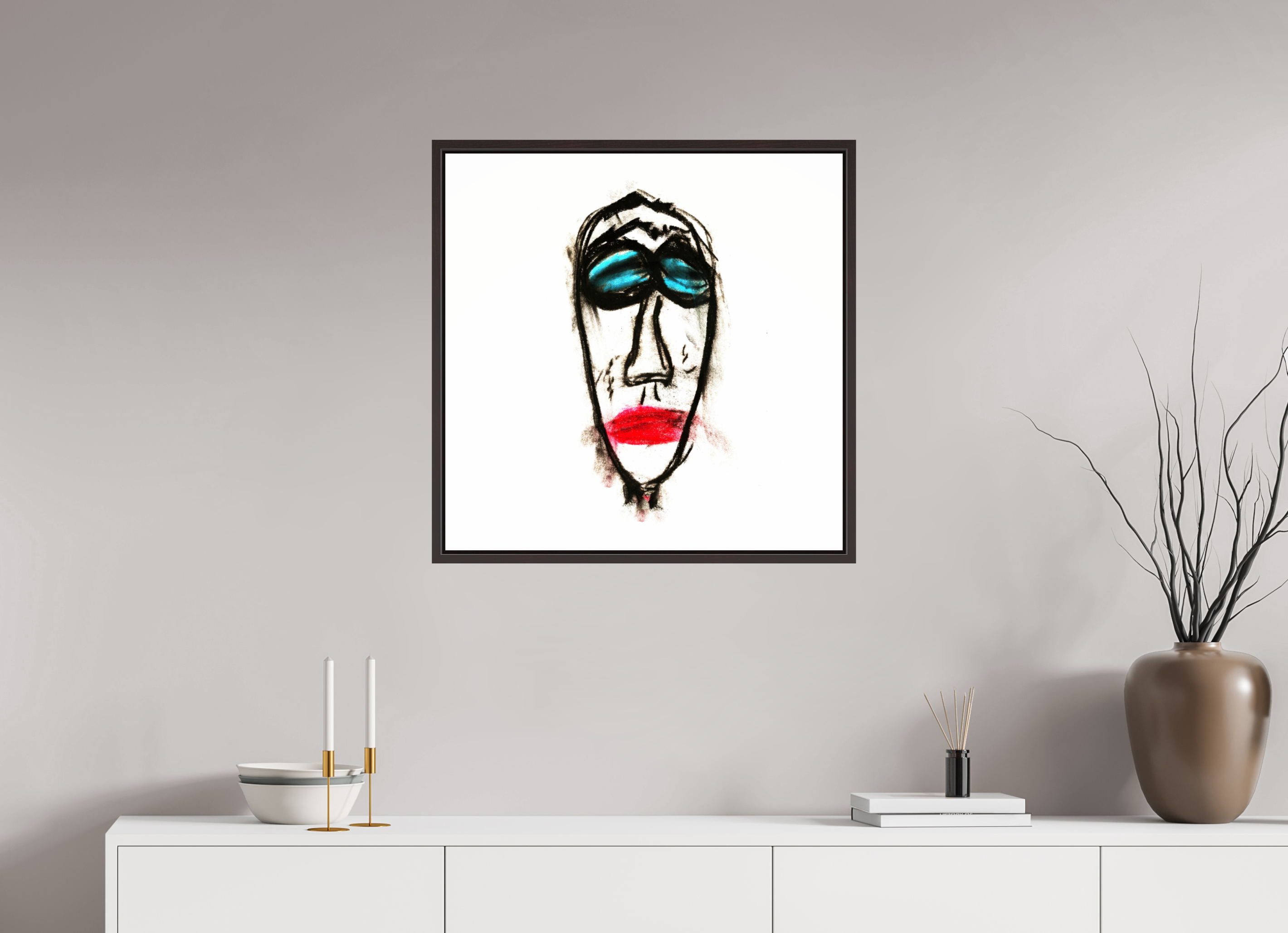 25 x 25″, Floater Frame (Alder Brown) Mr. Everybody