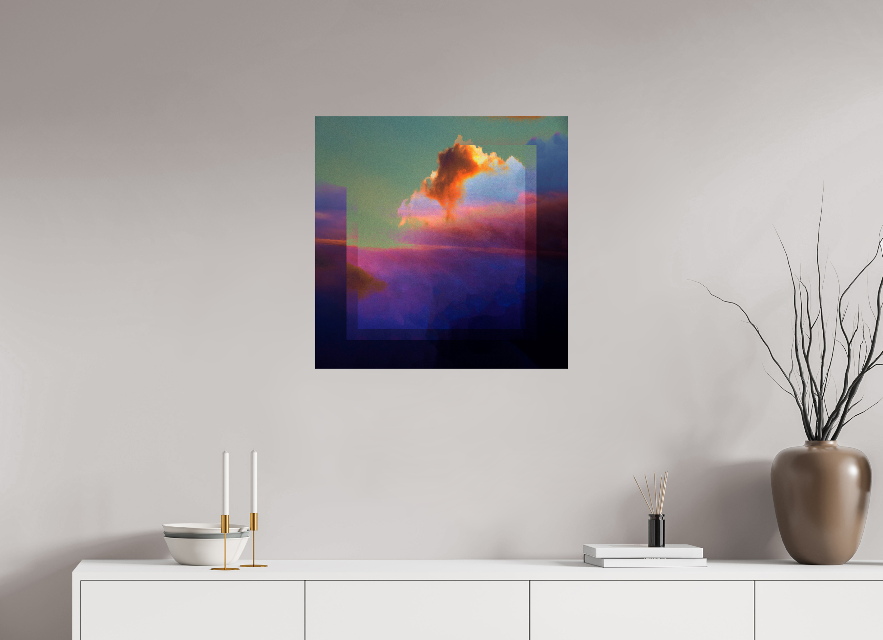 25 x 25″, Fine Art Print Lofi Clouds