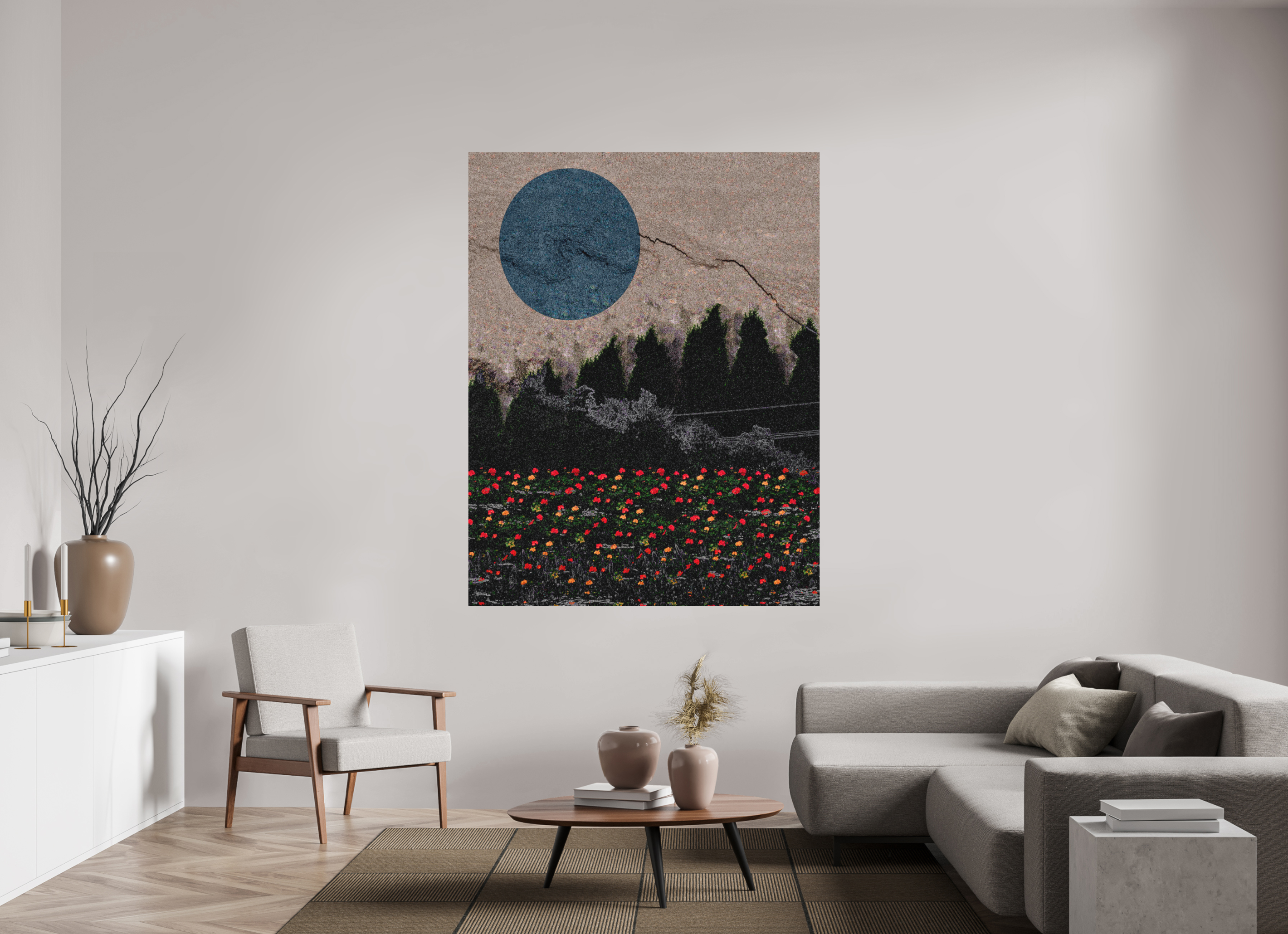 55 x 71.1″, Direct Print on Forex garden