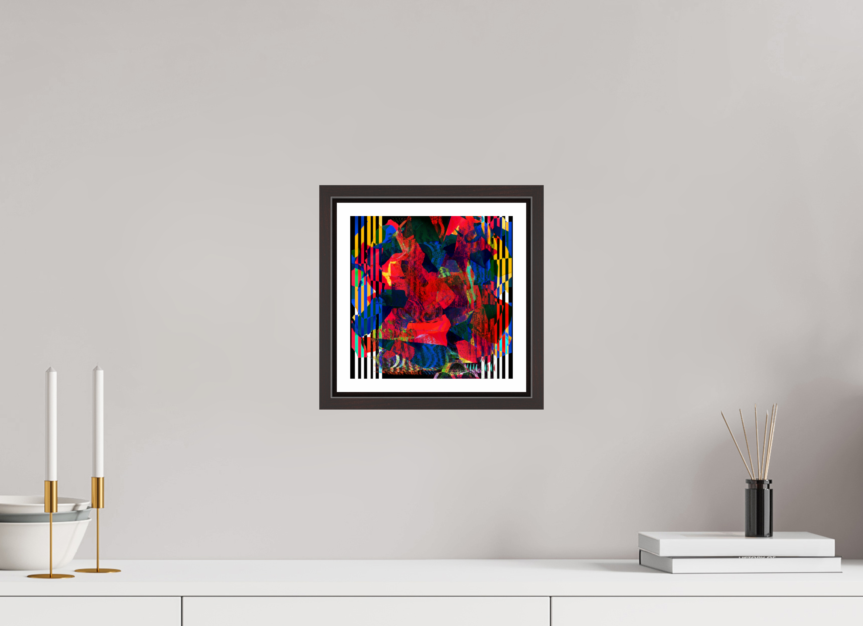 8 x 8″, Floater Frame (Alder Brown) Blooms
