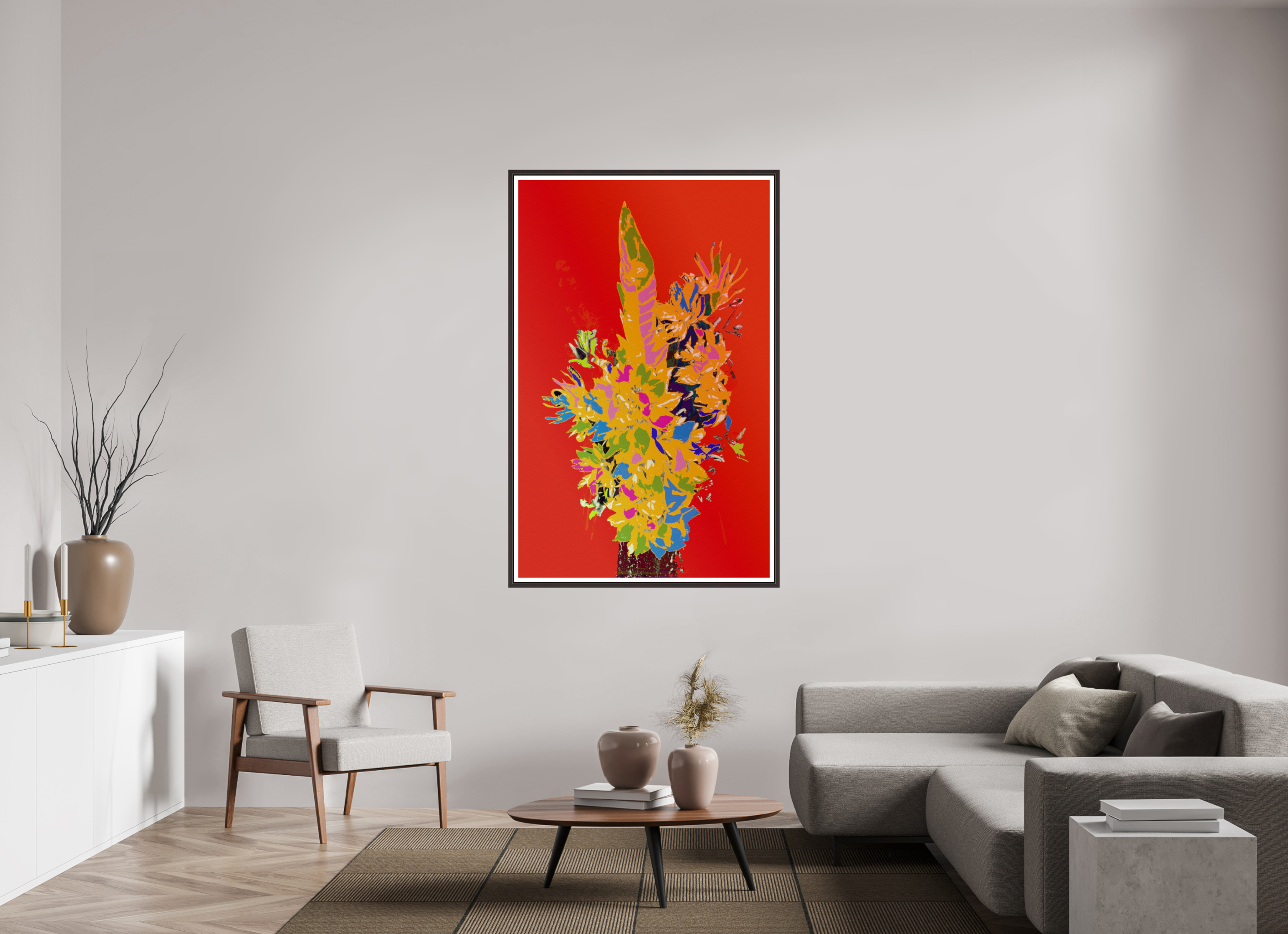 39 x 61.9″, Floater Frame (Alder Brown) Pop Vase 3