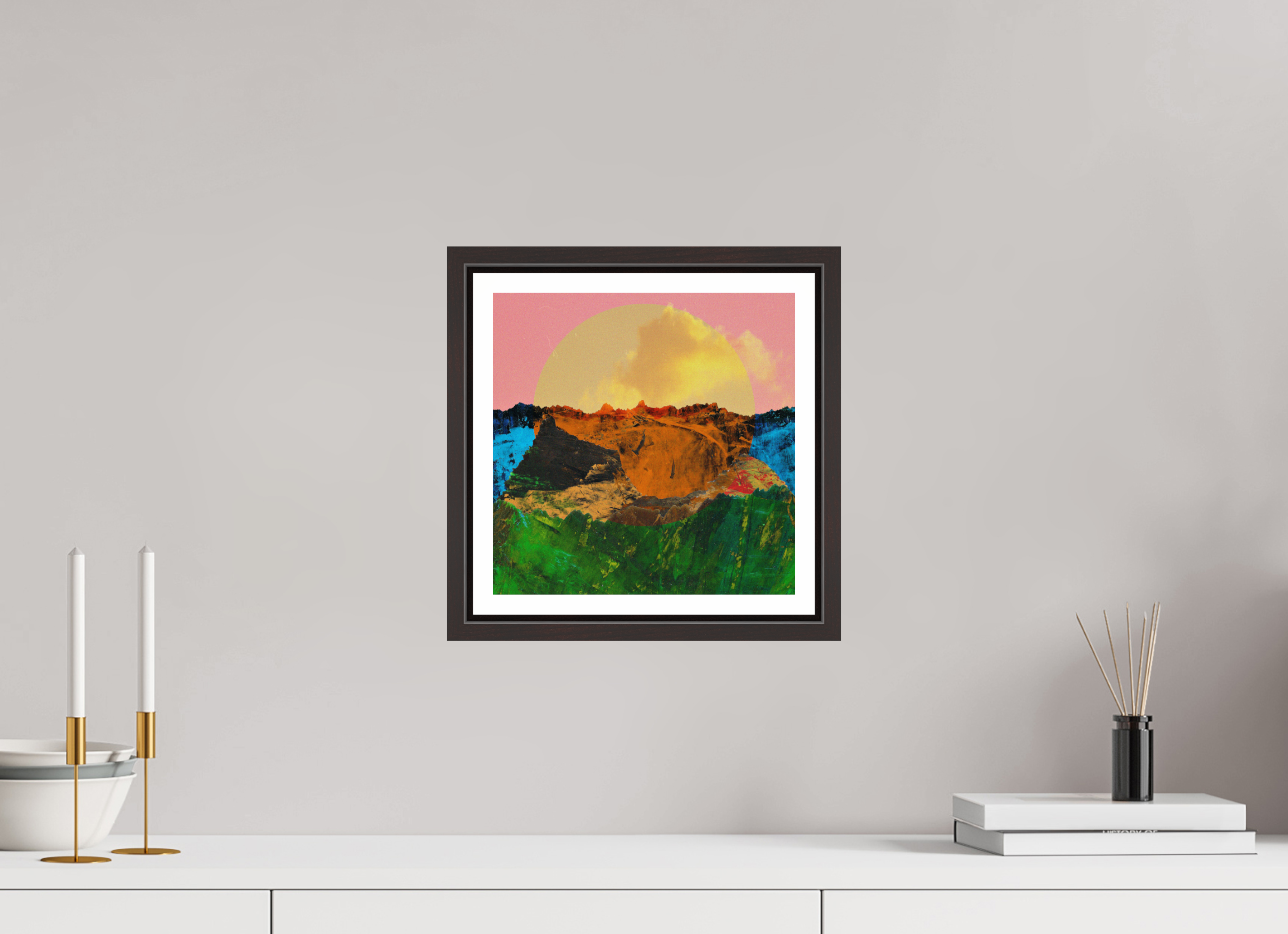 10 x 10″, Floater Frame (Alder Brown) Canyons
