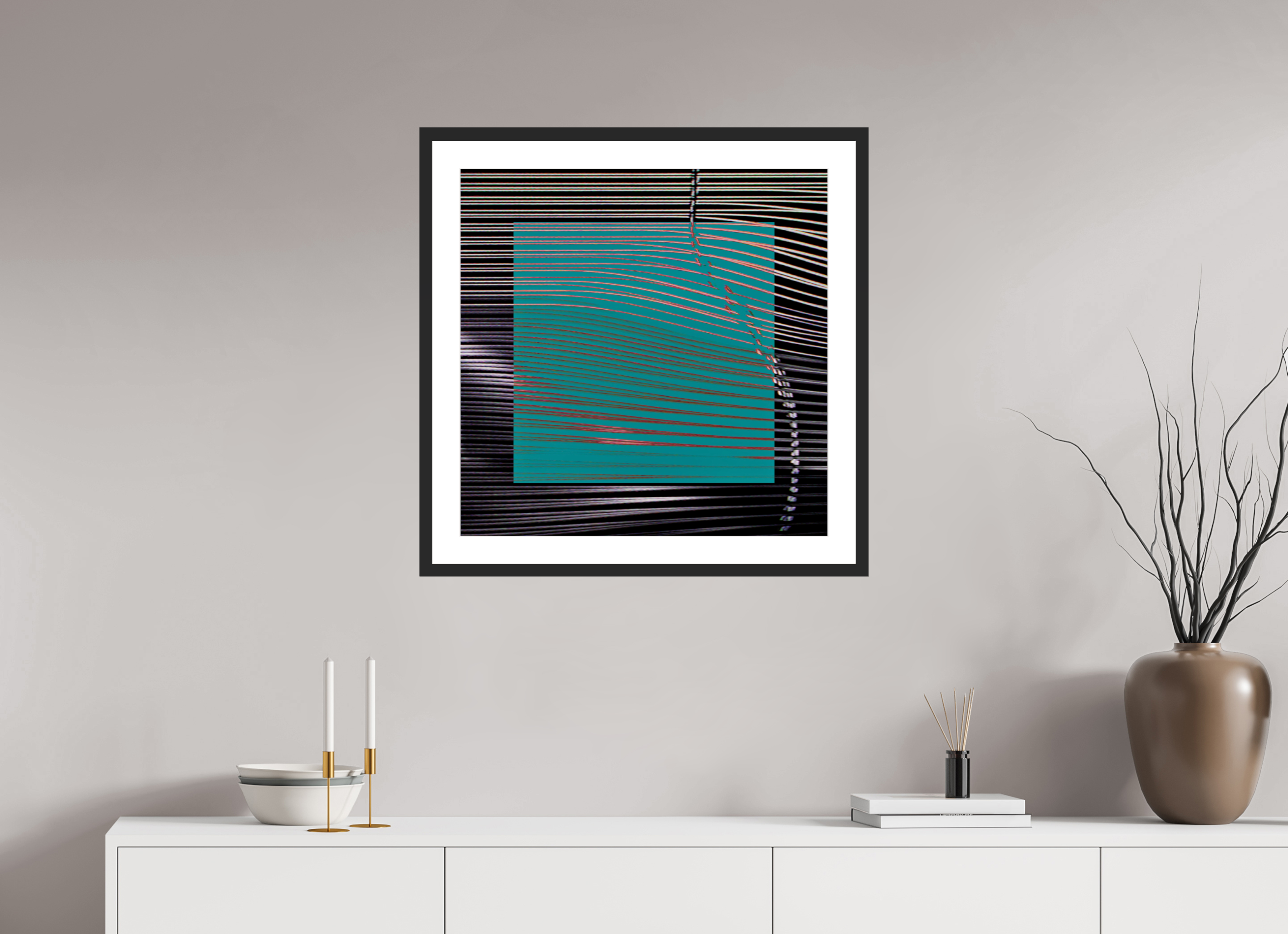 25 x 25″, Fuji Crystal Archive Print Framed (Black) New Wave