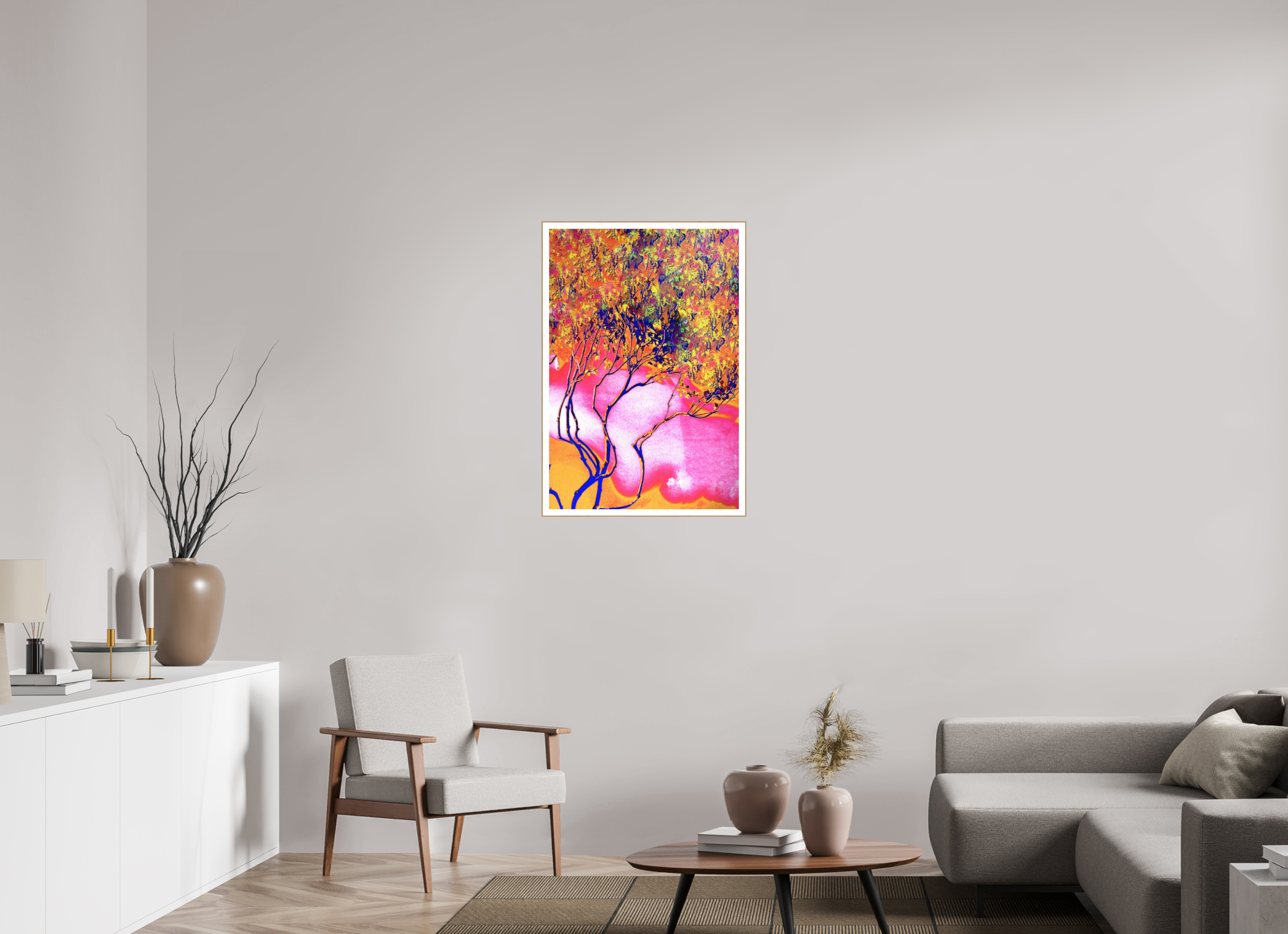 24 x 35.5″, Solid Wood ArtBox (Oak) Burning Bush