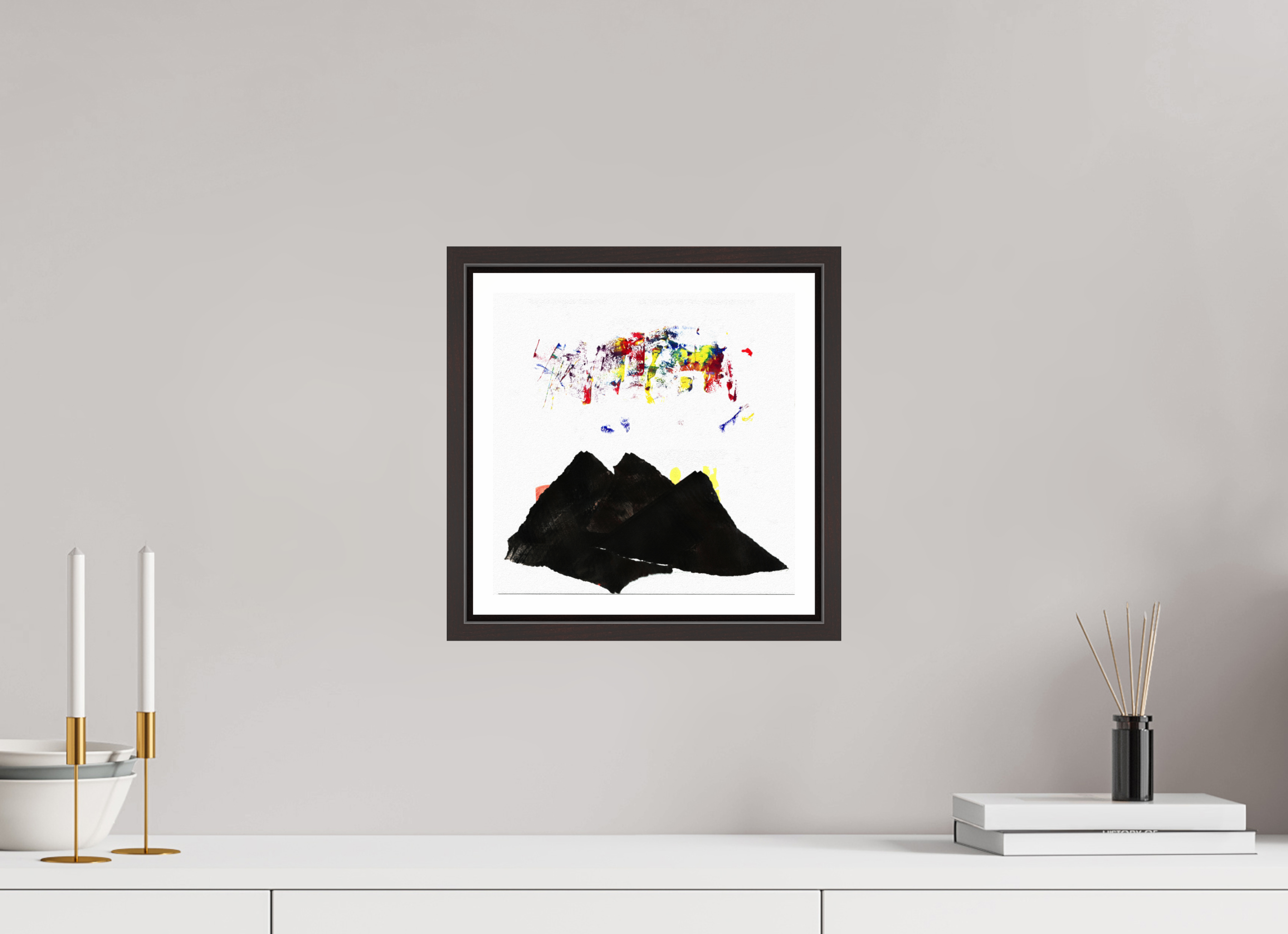 10 x 10″, Floater Frame (Alder Brown) Northern Lights