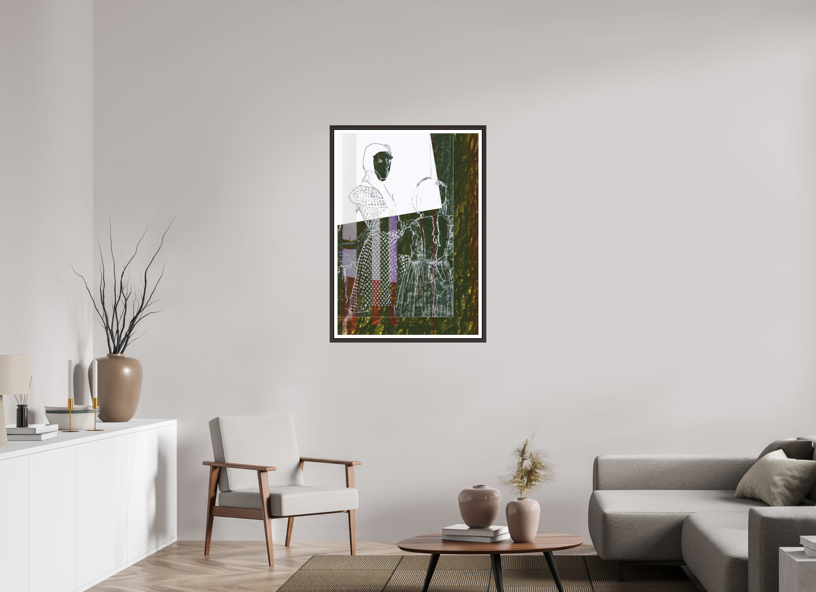 28 x 40.1″, Floater Frame (Alder Brown) Motherly