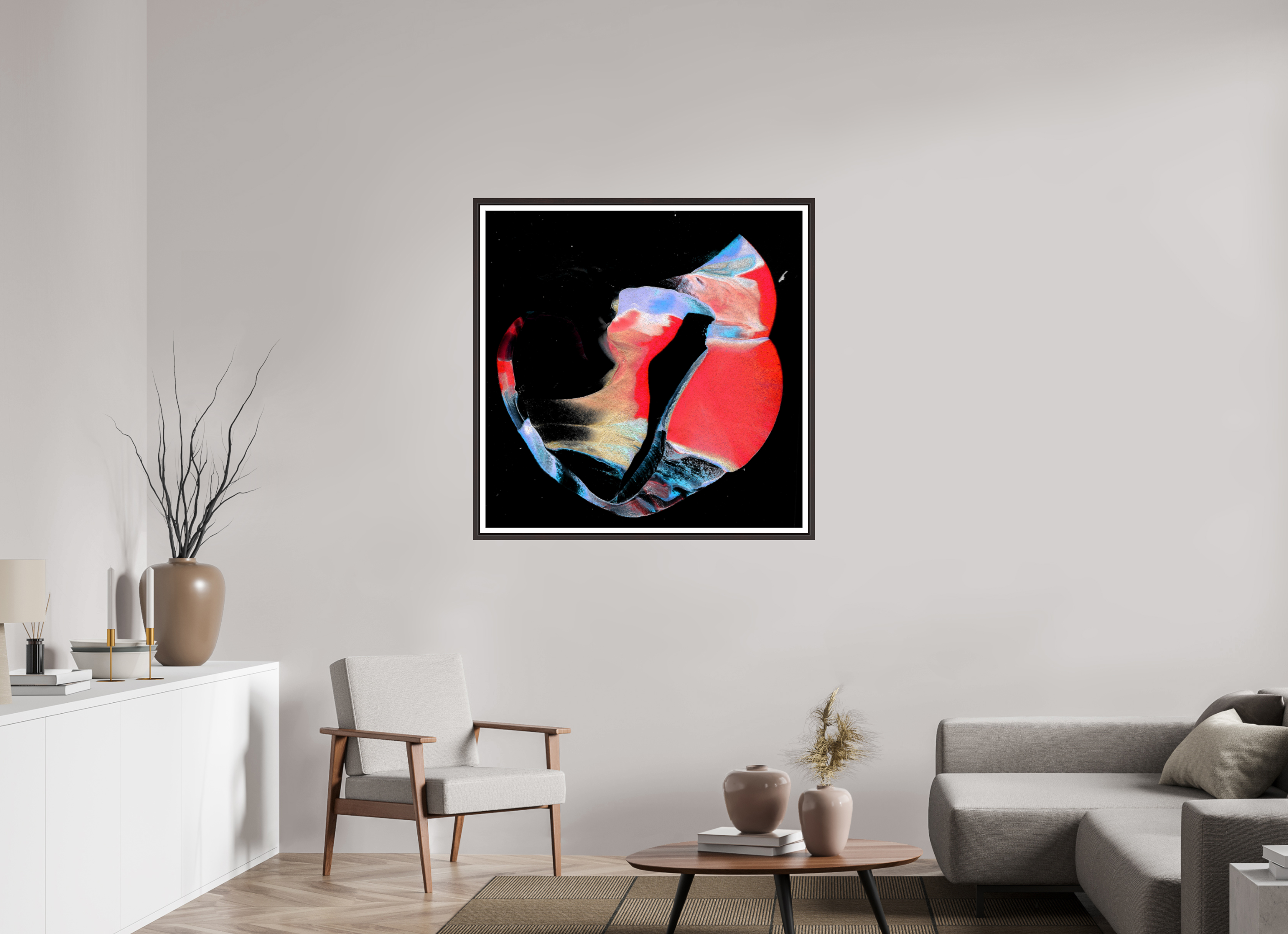 40 x 40″, Floater Frame (Alder Brown) Sands Of Times