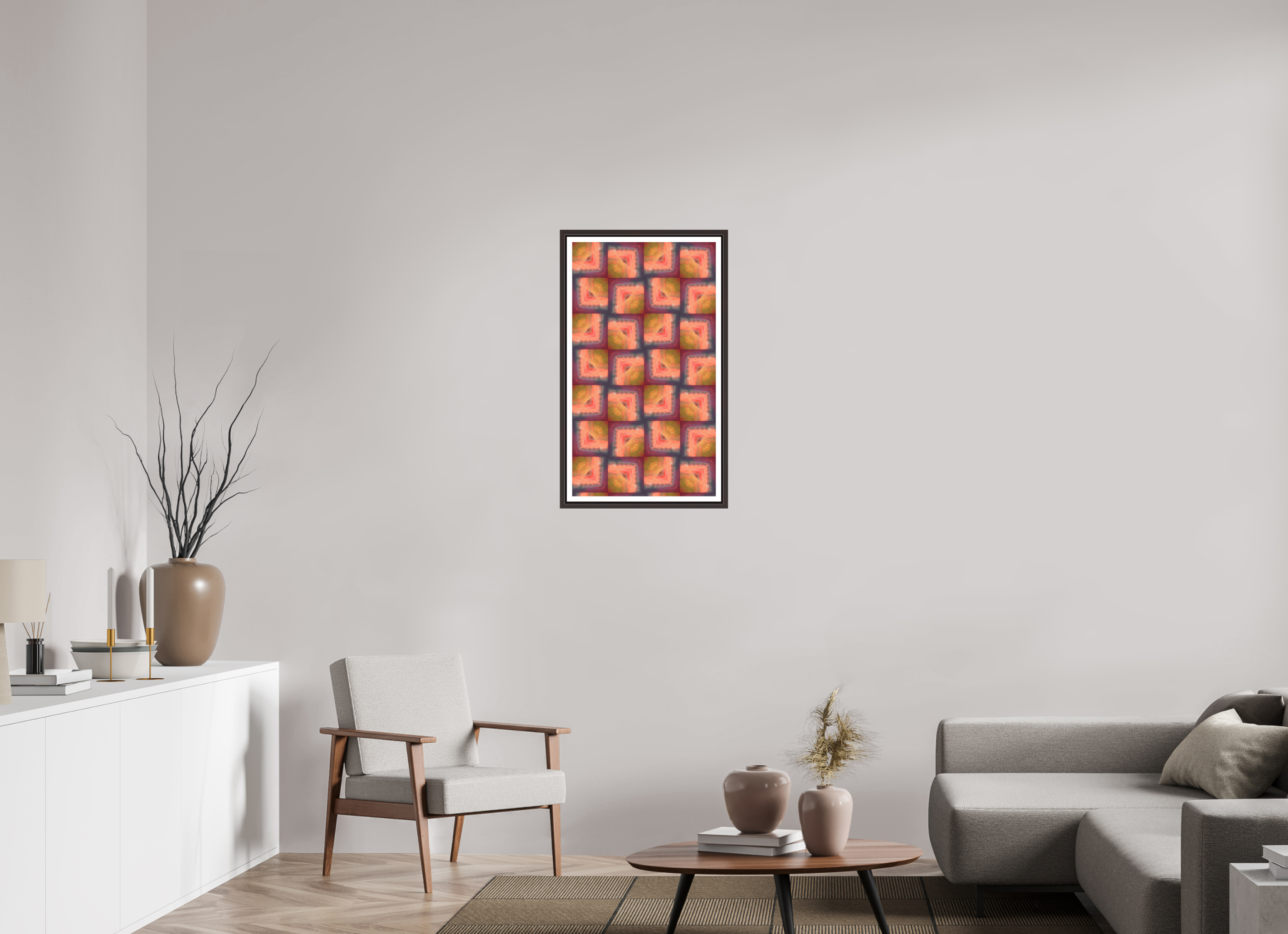 18 x 32″, Floater Frame (Alder Brown) Soft Boring