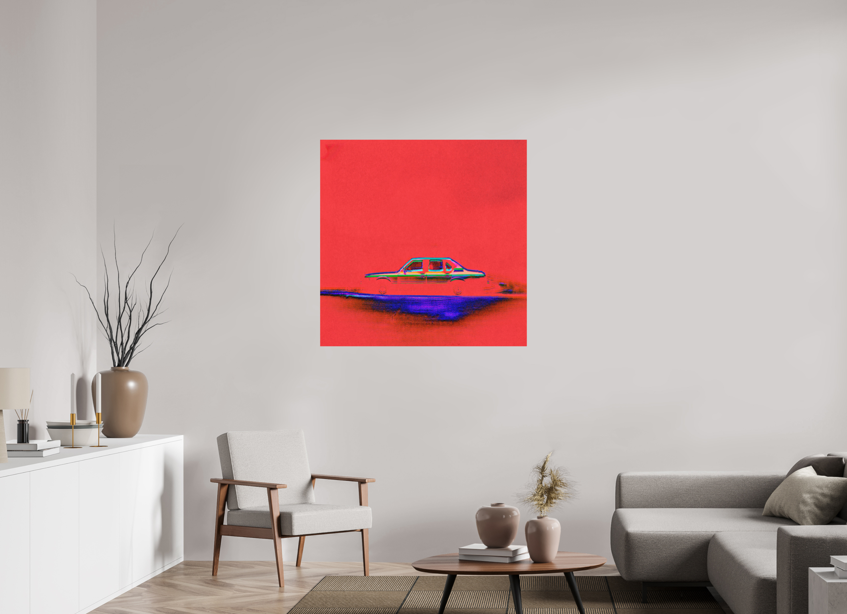 40 x 40″, Aluminum Dibond Street Parking