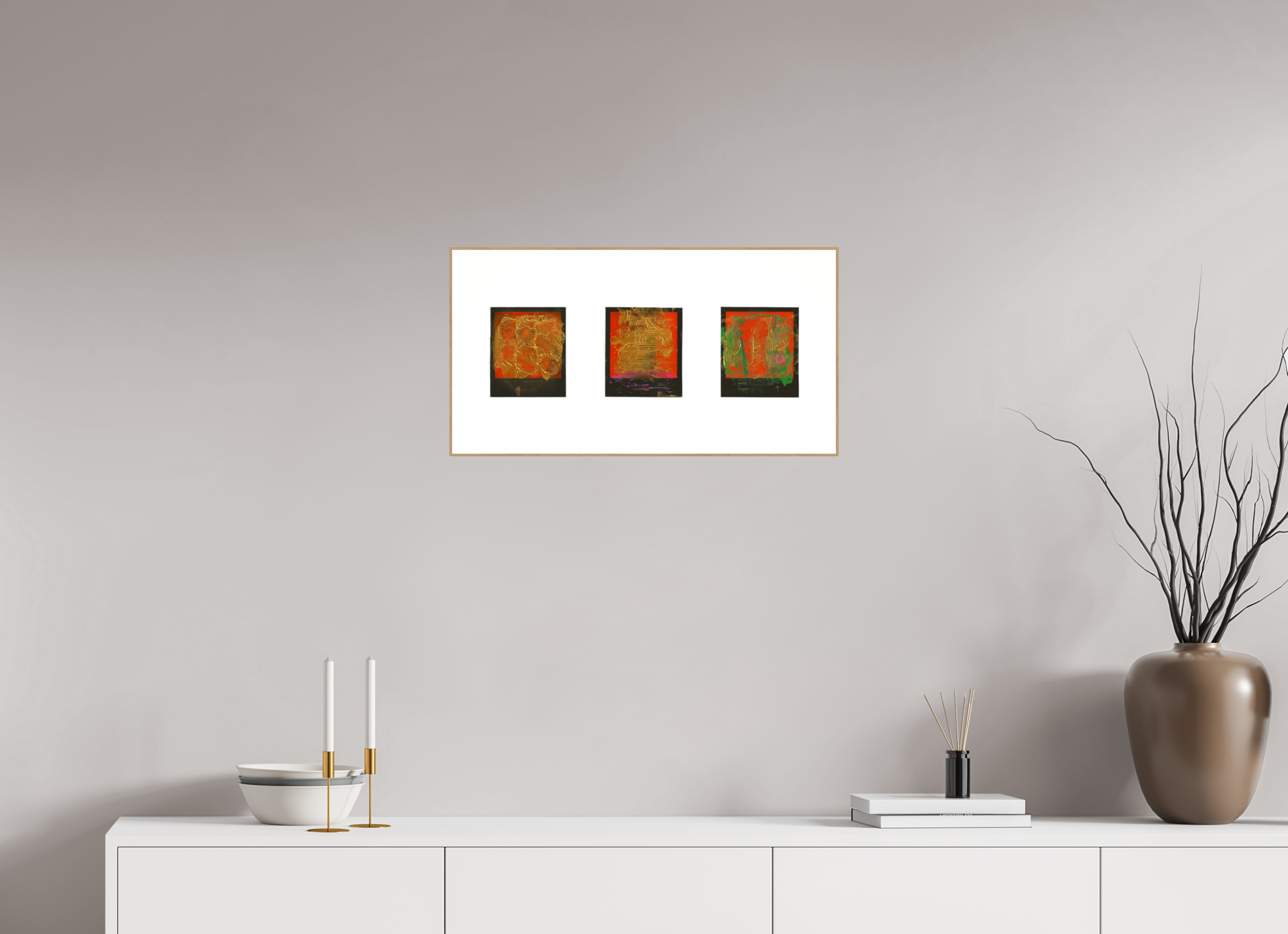 24 x 12″, Solid Wood ArtBox (Oak) Polaroids