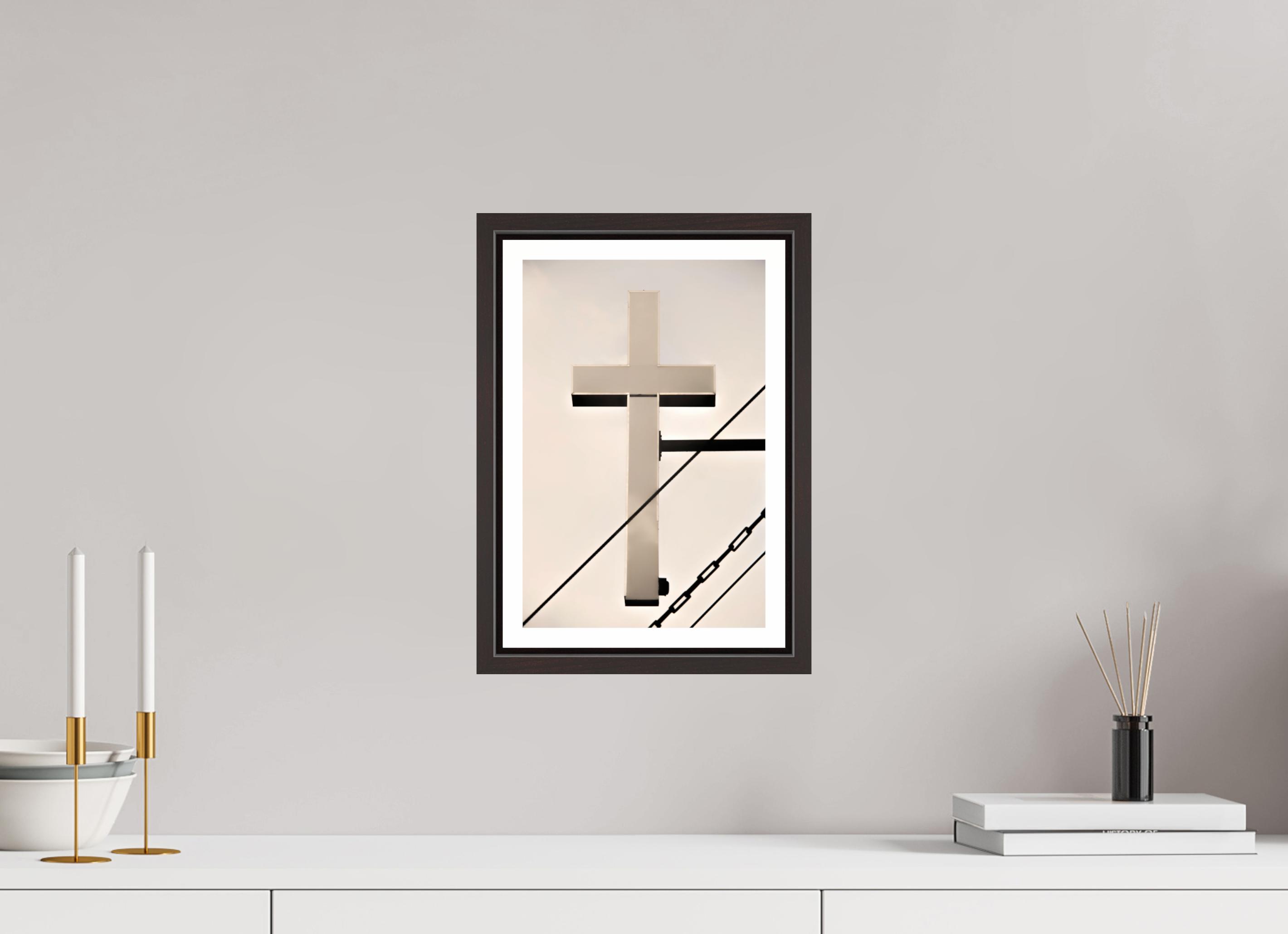 8 x 12.2″, Floater Frame (Alder Brown) Church
