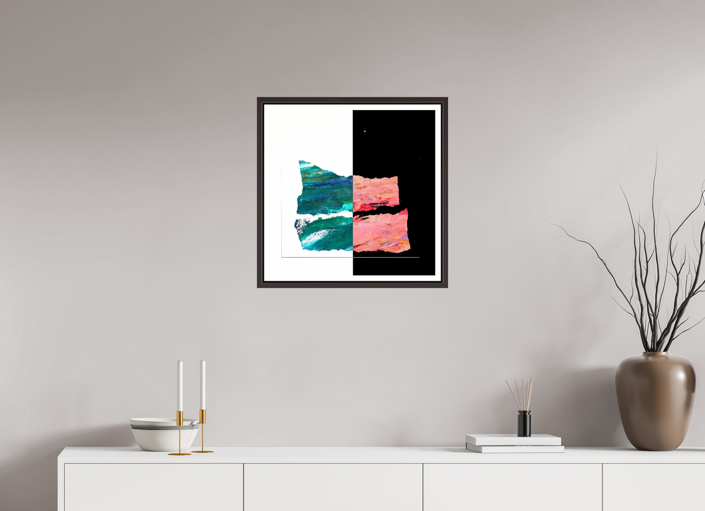 20 x 20″, Floater Frame (Alder Brown) Two Sides
