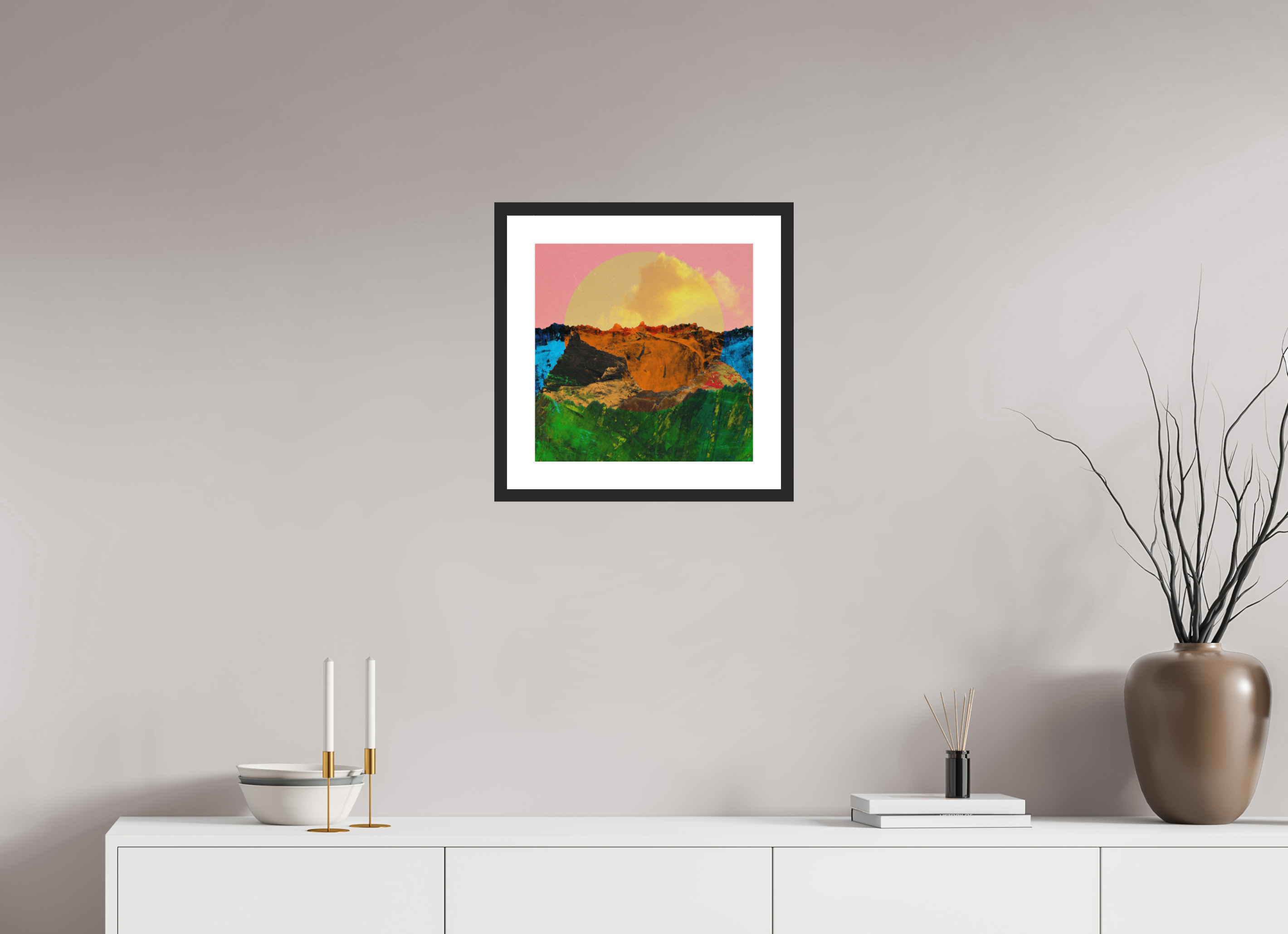 15 x 15″, Fuji Crystal Archive Print Framed (Black) Canyons