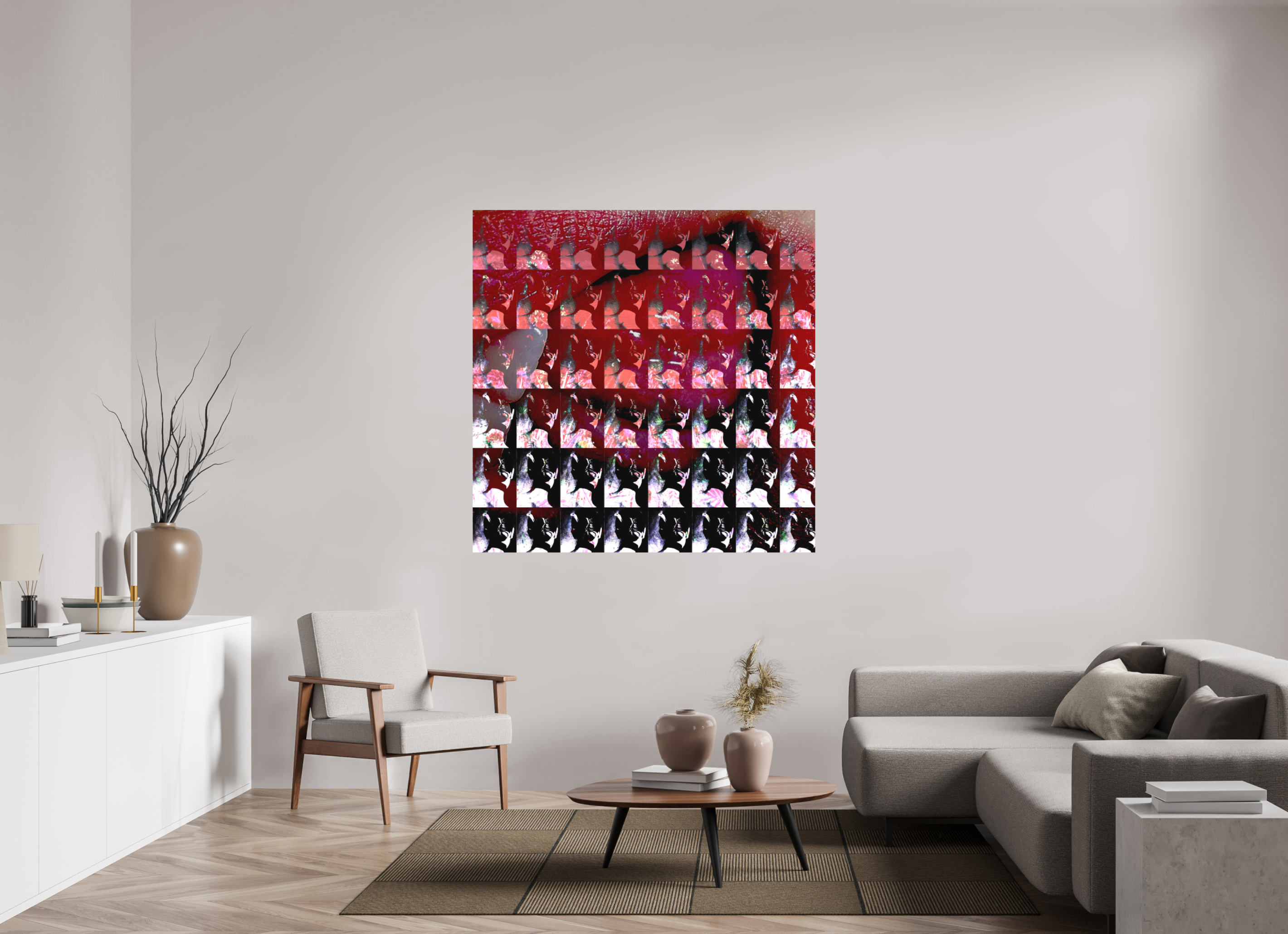 55 x 55″, Direct Print on Forex Lip Service