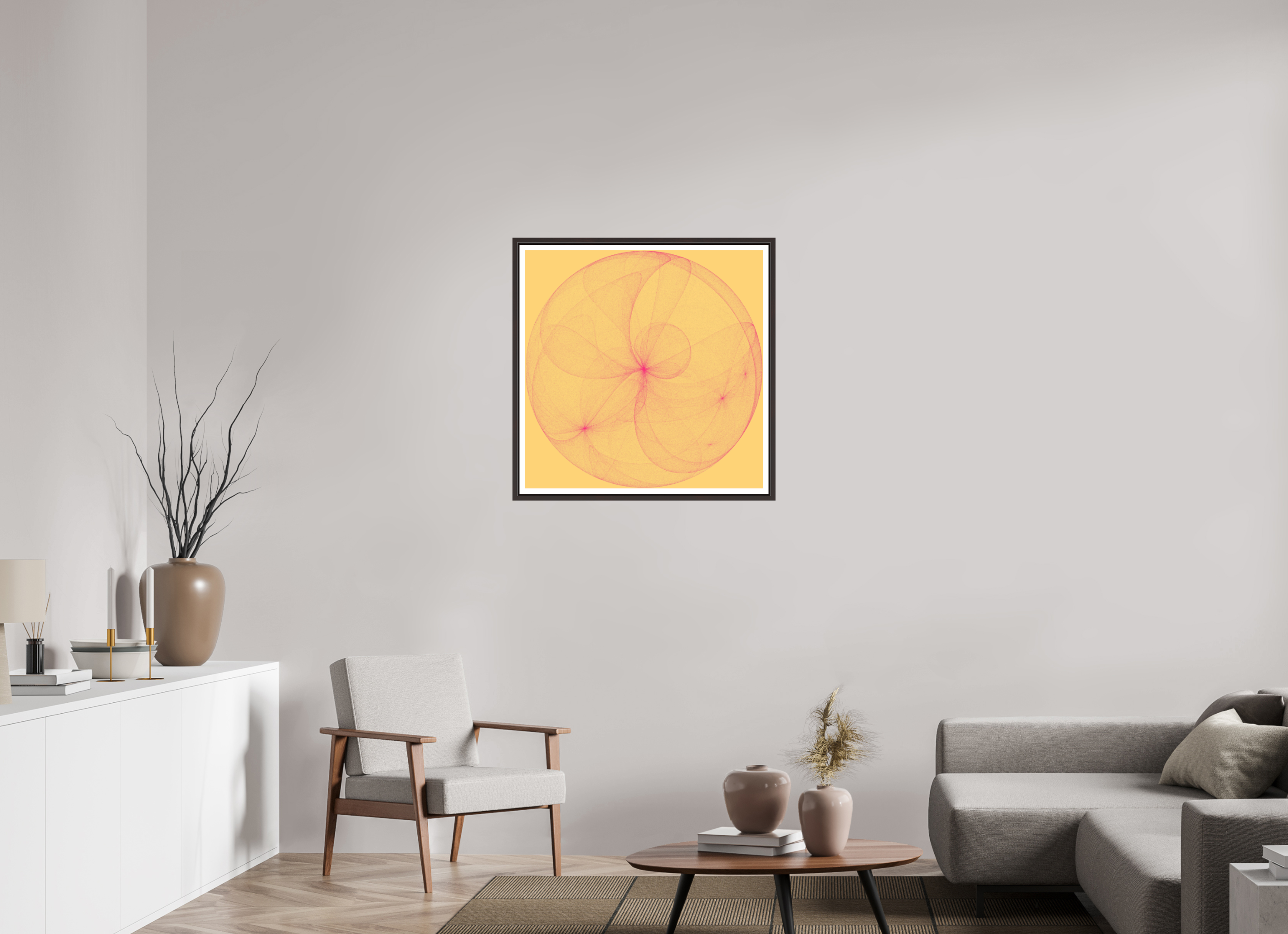 30 x 30″, Floater Frame (Alder Brown) Dionyza