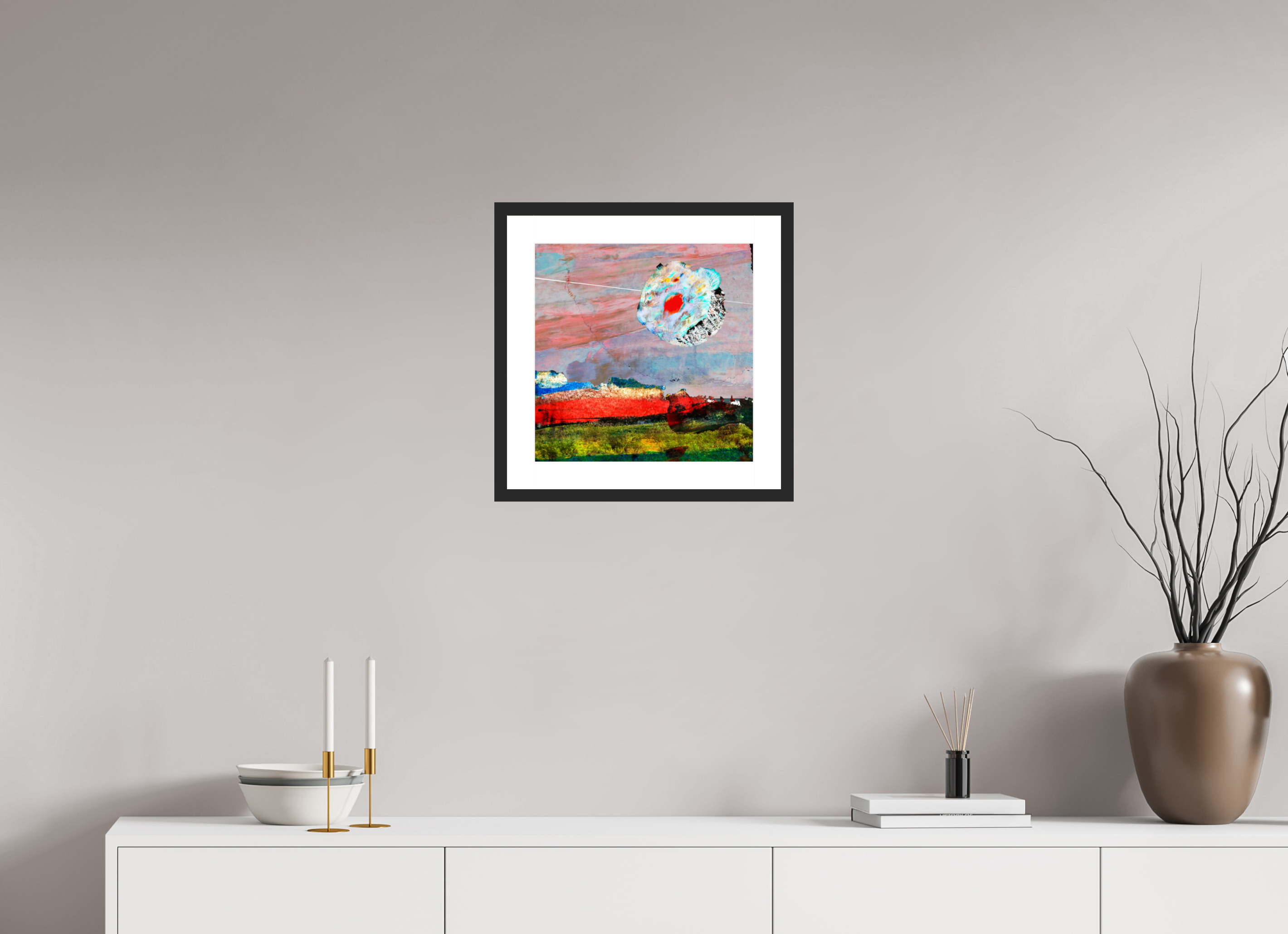 15 x 15″, Fuji Crystal Archive Print Framed (Black) Moon Desert