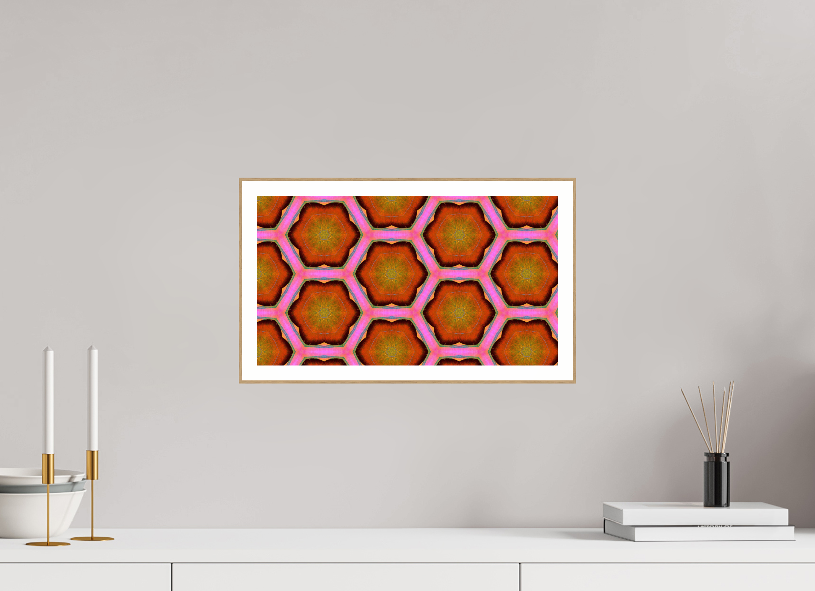 16 x 9″, Solid Wood ArtBox (Oak) geometric