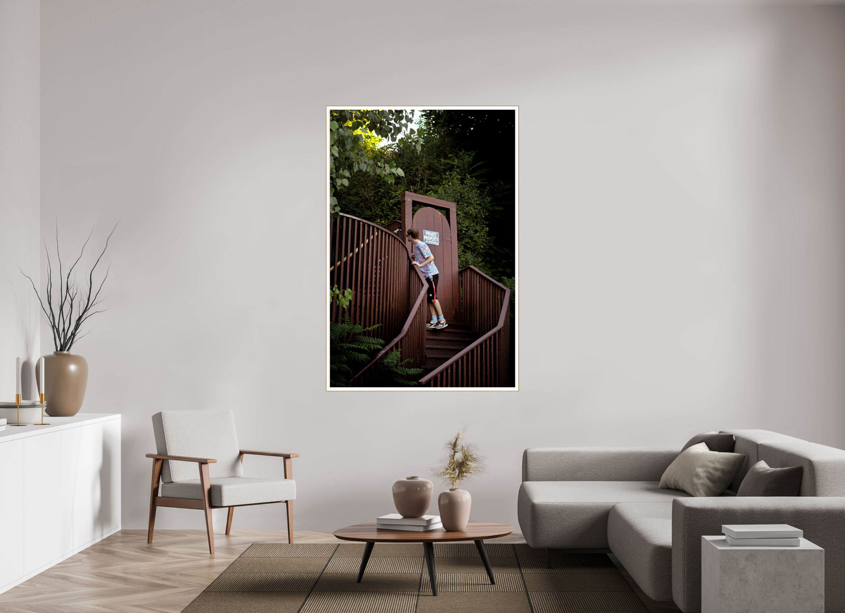 44 x 66″, Solid Wood ArtBox (Oak) Private Property
