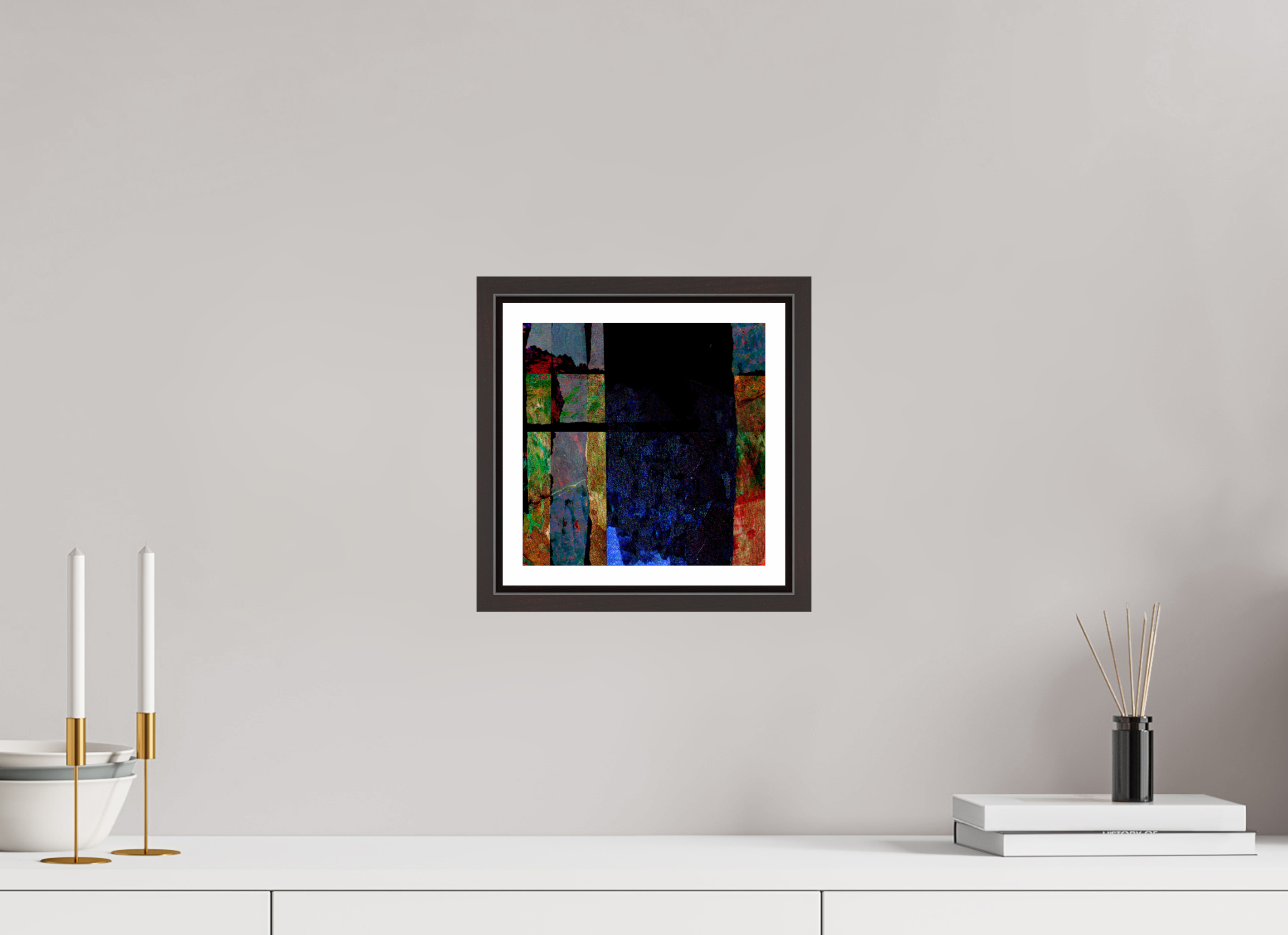 8 x 8″, Floater Frame (Alder Brown) Earth