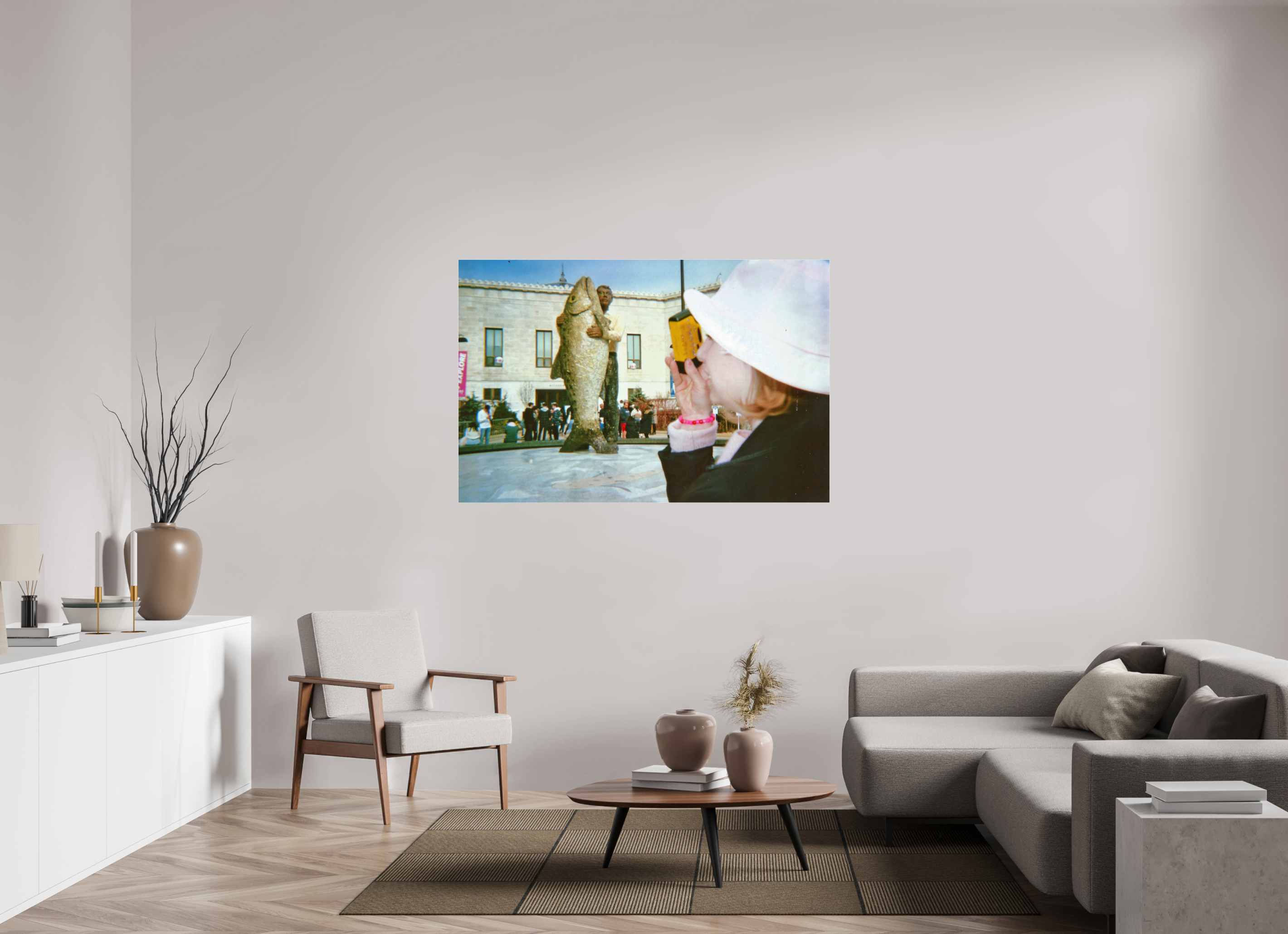 59.6 x 39″, Photo Print Under Acrylic Glass Hello Fish Man