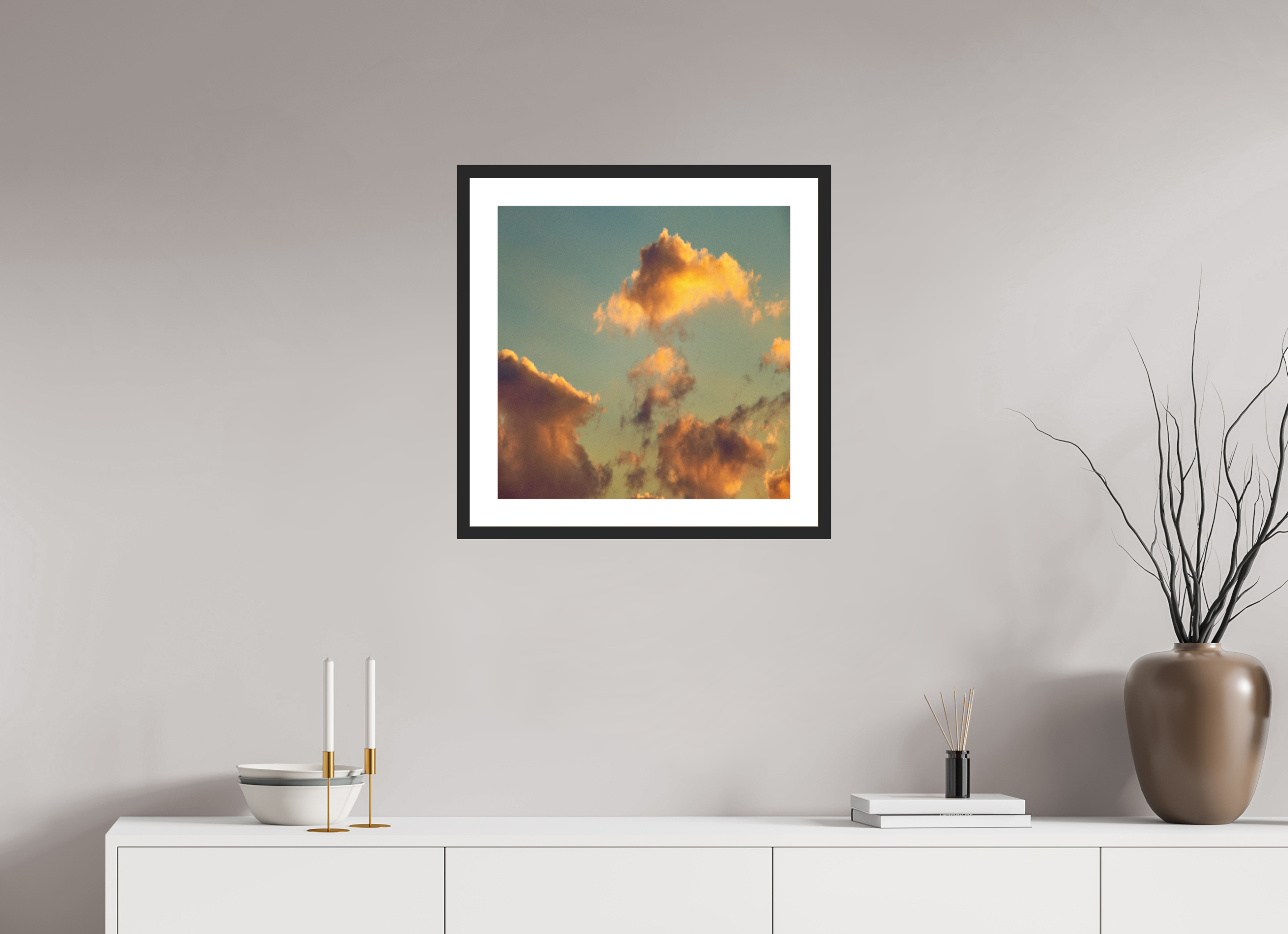 20 x 20″, Fuji Crystal Archive Print Framed (Black) "Golden Hour"