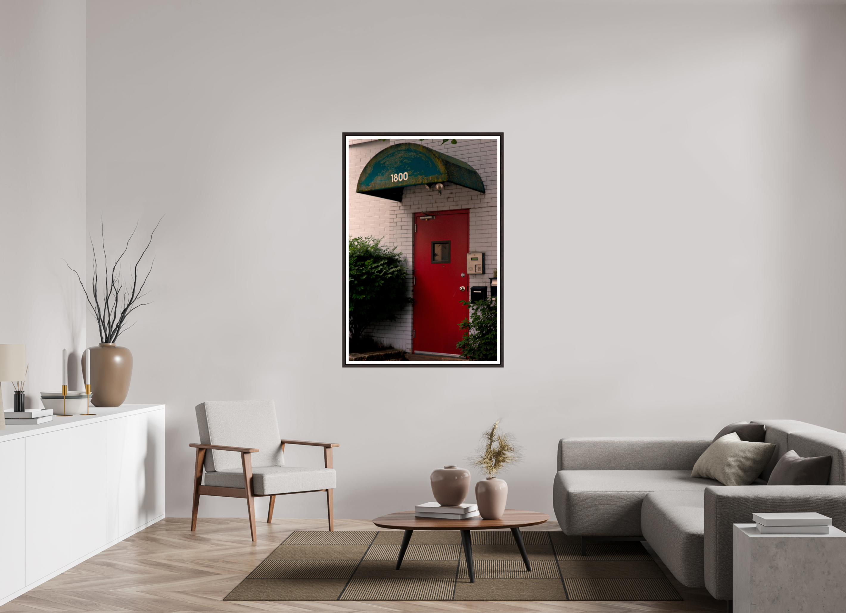 36 x 54″, Floater Frame (Alder Brown) 1800 W Berenice