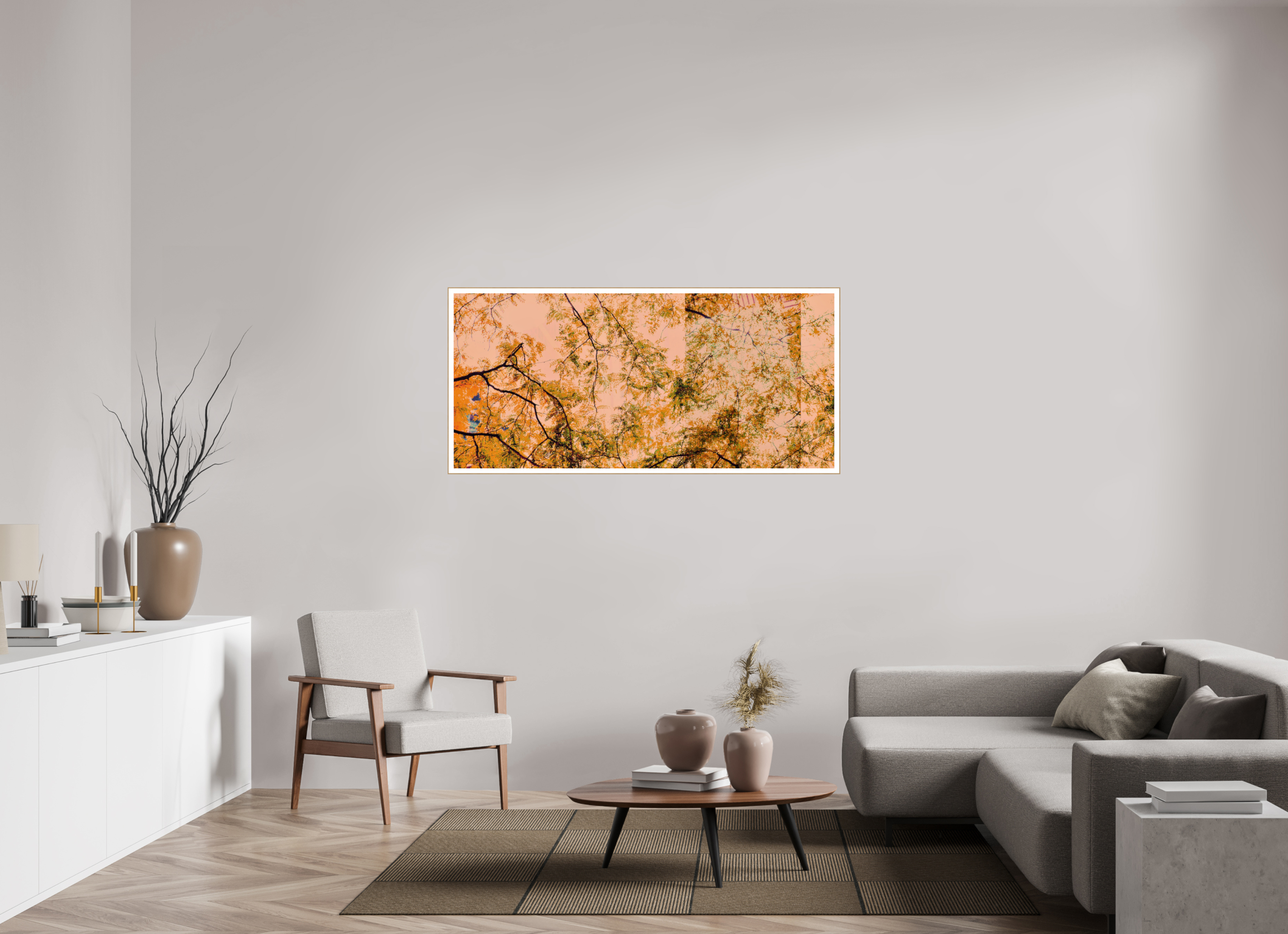 60.9 x 28″, Solid Wood ArtBox (Oak) Cherry Trees