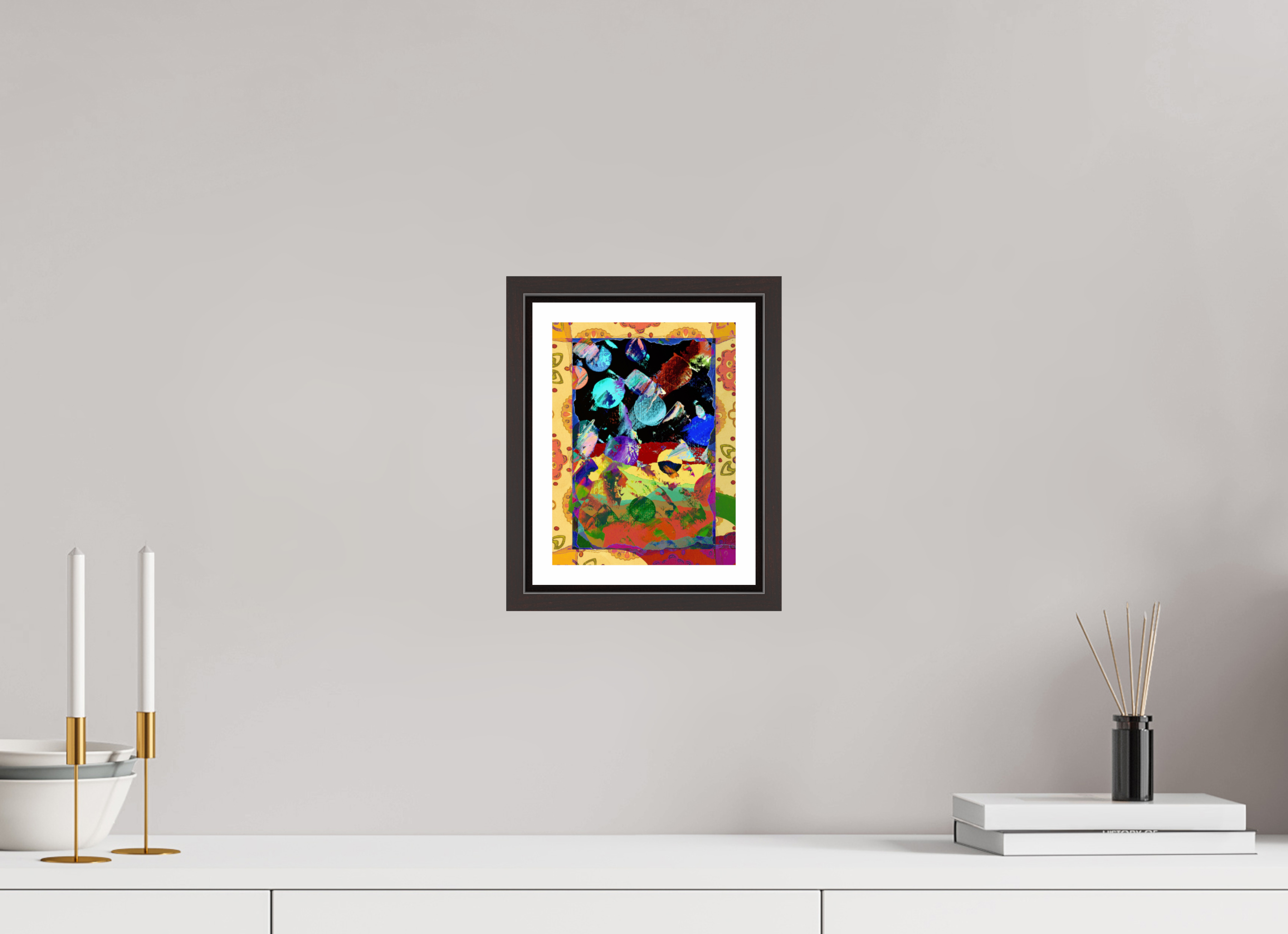 6 x 8″, Floater Frame (Alder Brown) space paper