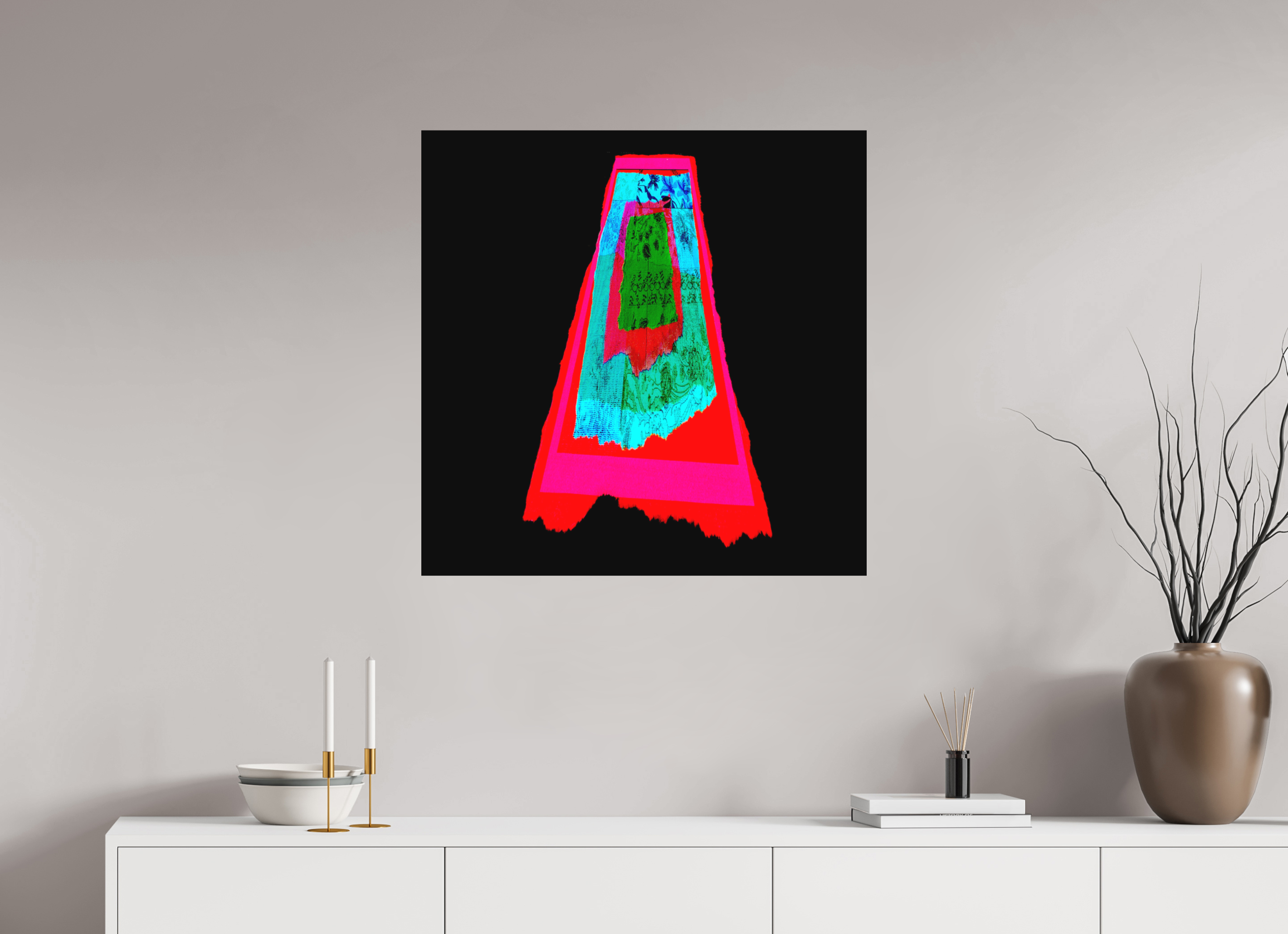 30 x 30″, Direct Print on Forex Drip 001