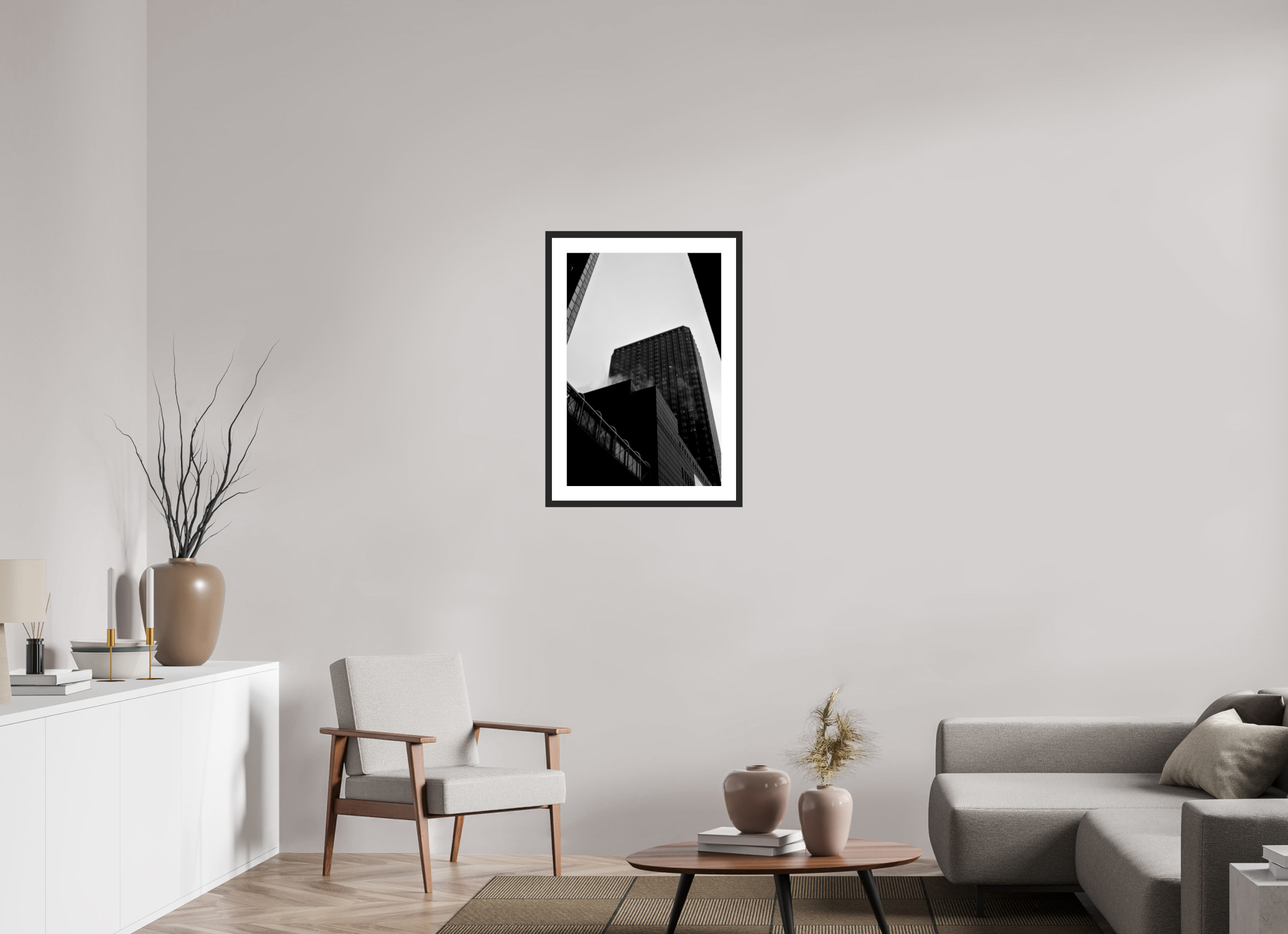 20 x 30″, Fuji Crystal Archive Print Framed (Black) Financial District