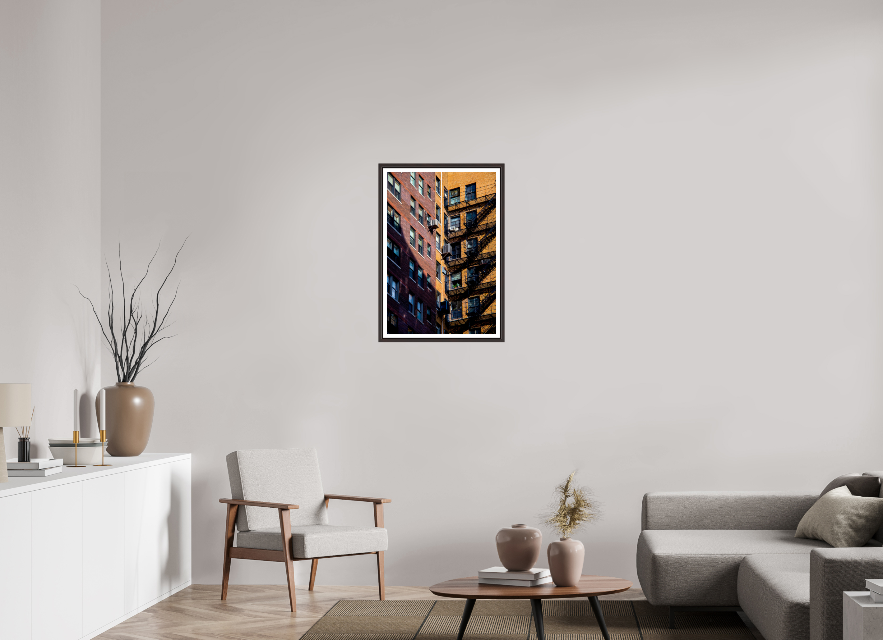 20 x 29.8″, Floater Frame (Alder Brown) City Escape