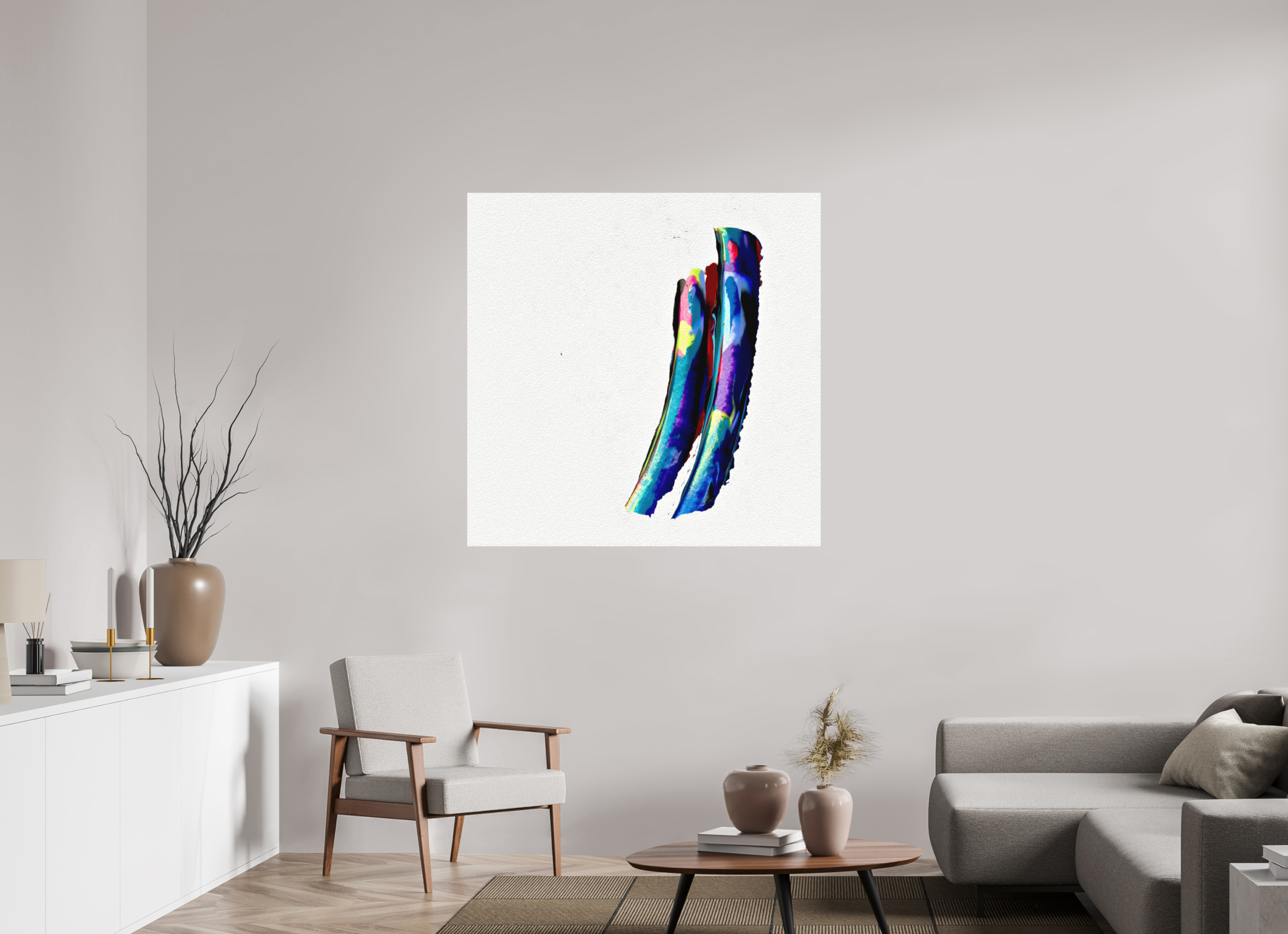45 x 45″, Aluminum Dibond 2 Fish
